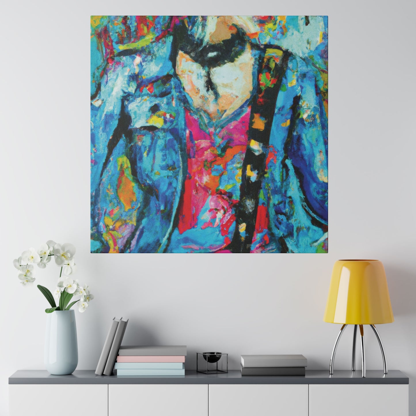 8374W - Rockstar Oil Painting Style Print | Poster | Home Decor | Wall Art | Music Art | Canvas