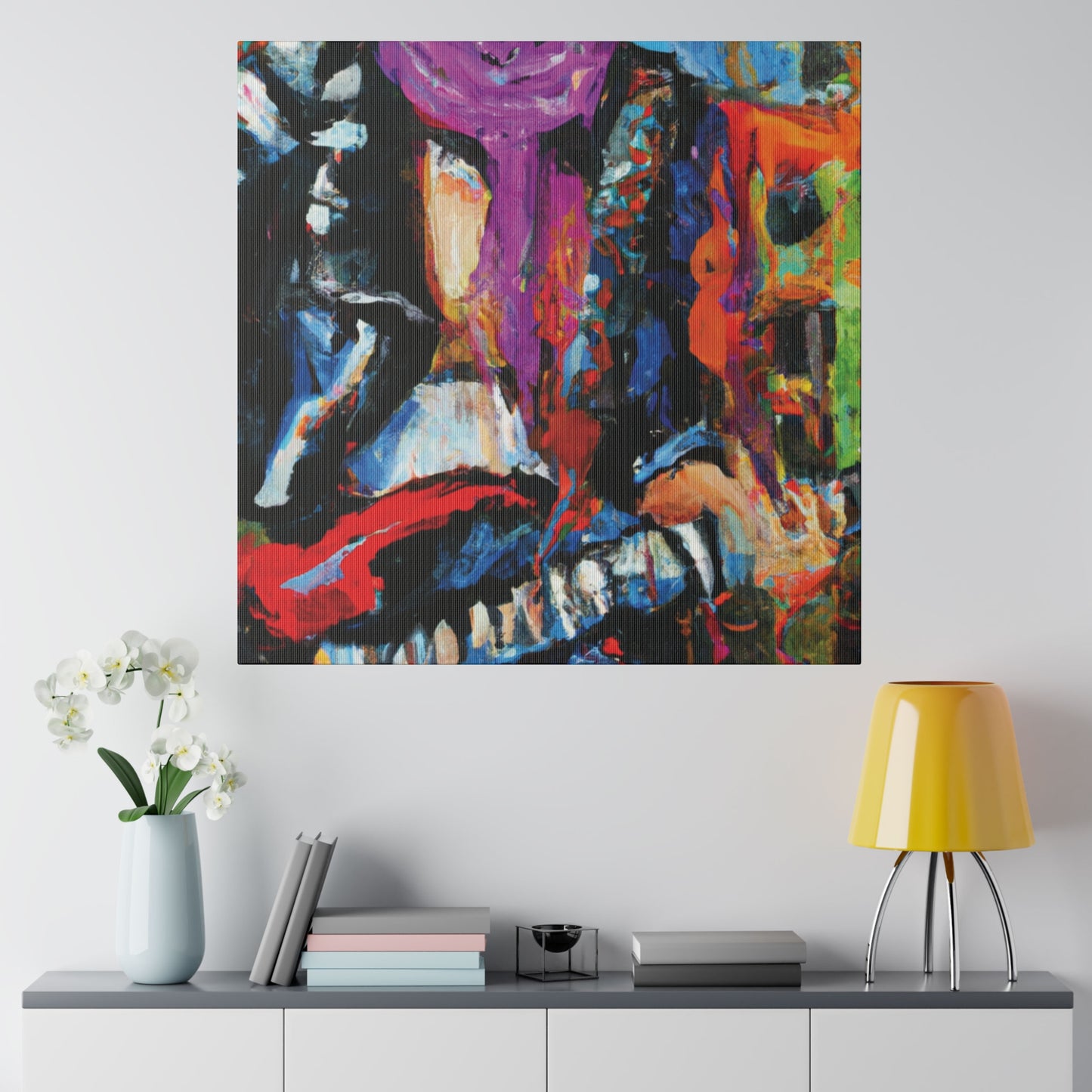 6696F - Rockstar Oil Painting Style Print | Poster | Home Decor | Wall Art | Music Art | Canvas