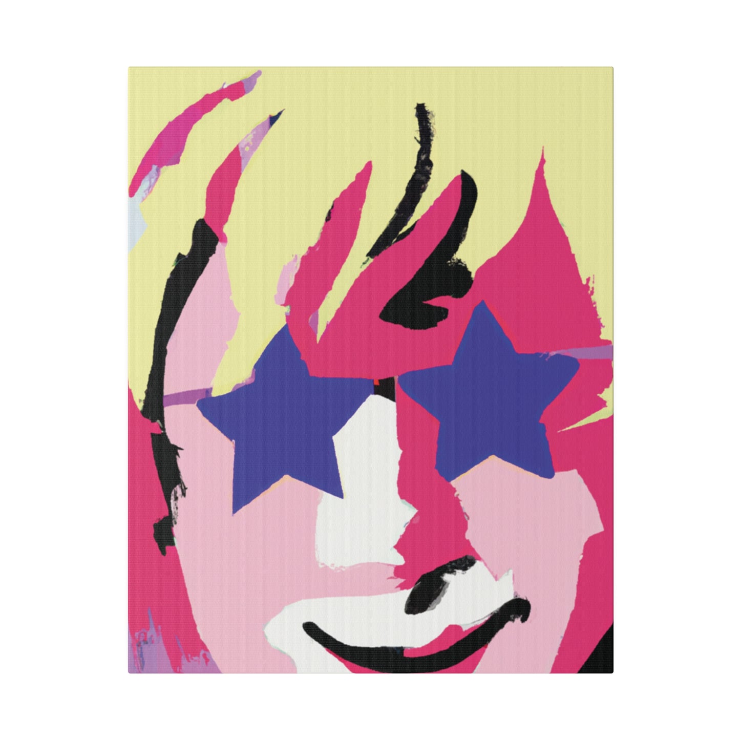 3558K - Rockstar Painting Print | Face | Abstract | Poster | Home Decor | Wall Art | Music Art | Canvas