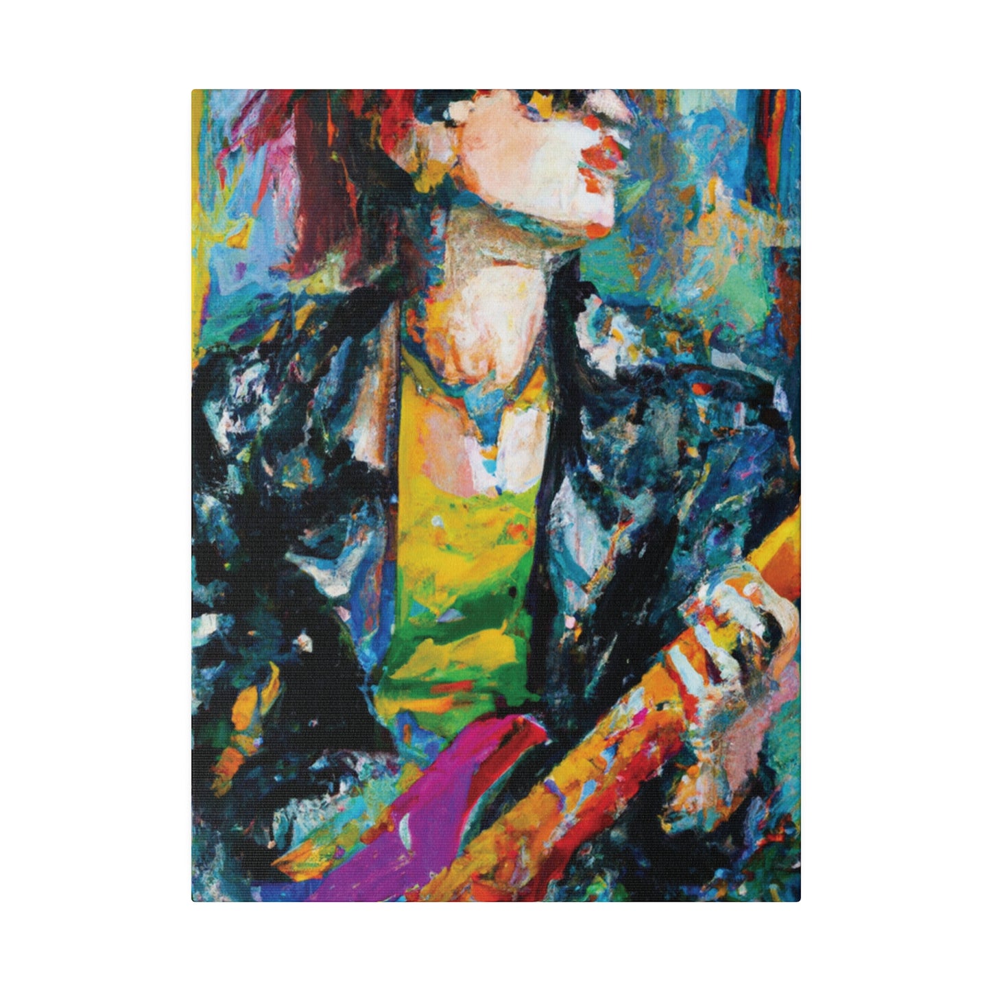 4638F - Rockstar Oil Painting Style Print | Poster | Home Decor | Wall Art | Music Art | Canvas