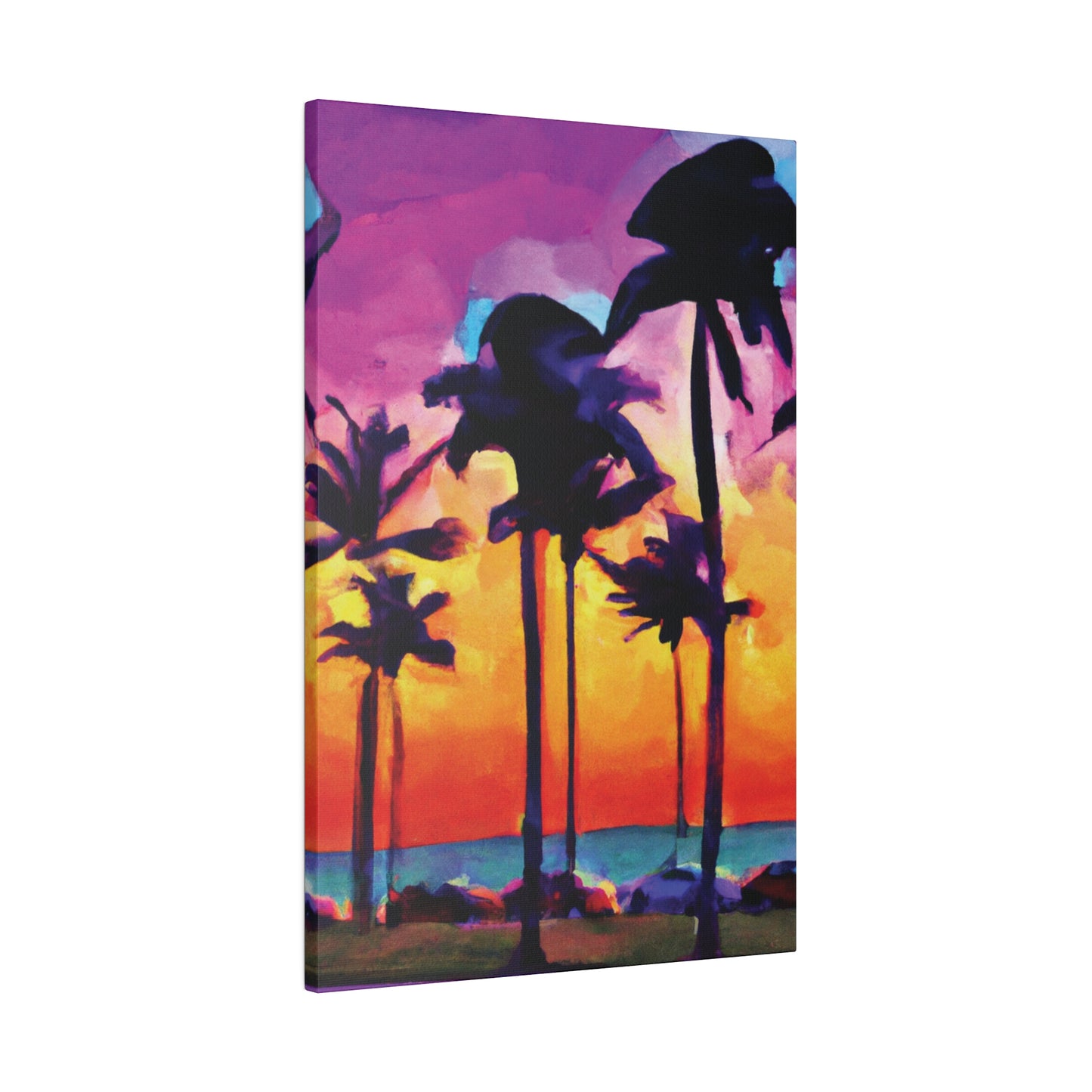 9824V - Miami Beach Sunset Painting Print | Miami | Beach | Sunset | Poster | Home Decor | Wall Art | Canvas