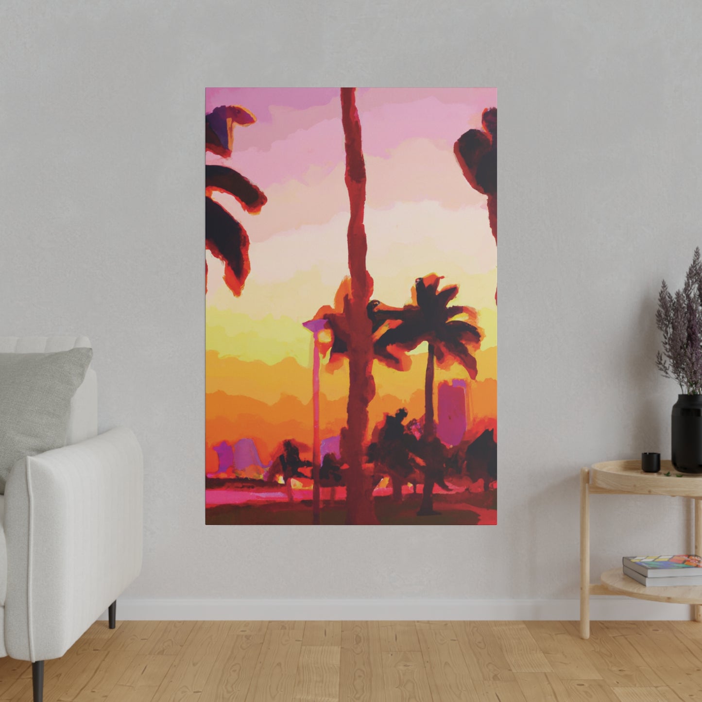 7016Q - Miami Beach Sunset Painting Print | Miami | Beach | Sunset | Poster | Home Decor | Wall Art | Canvas