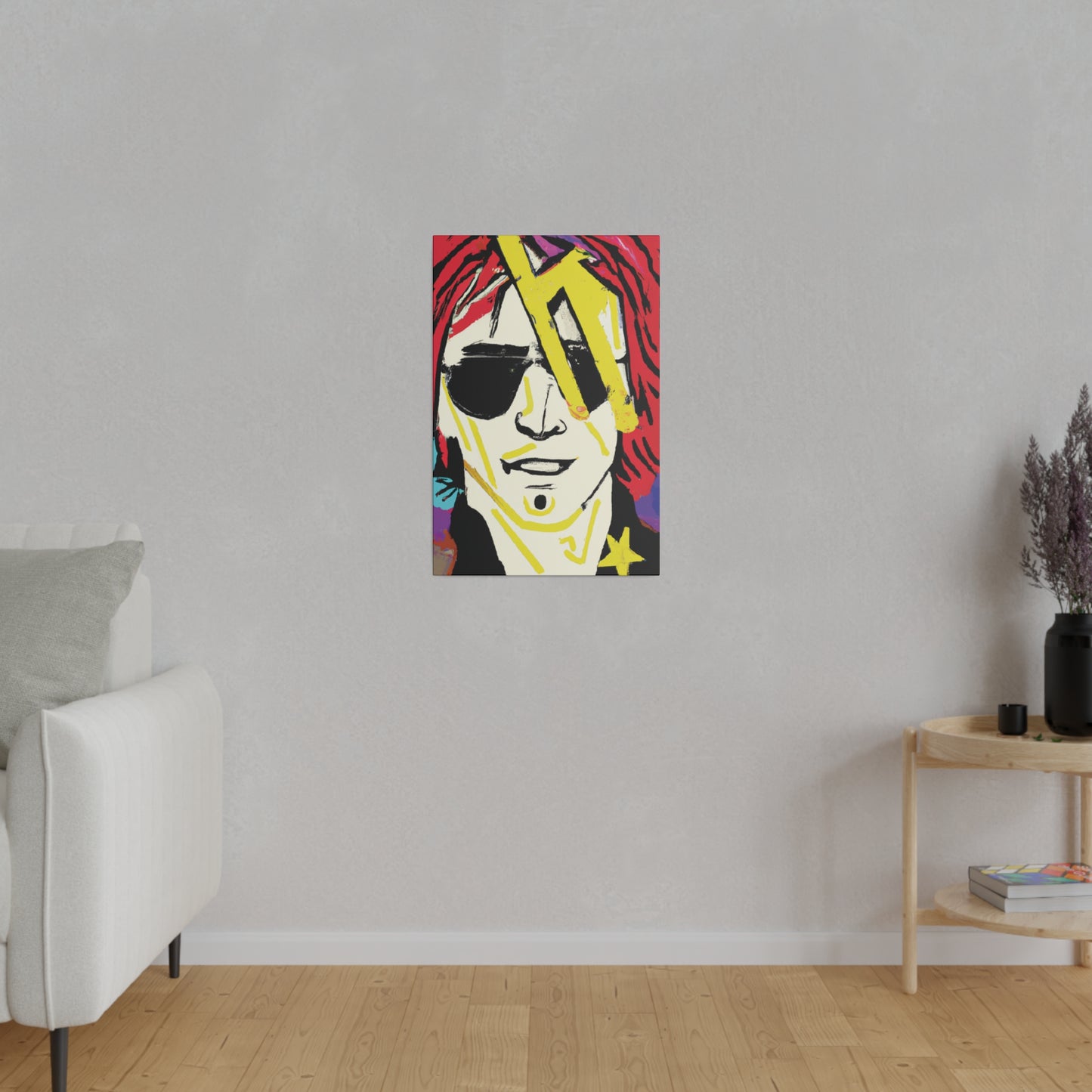 7106Z - Rockstar Painting Print | Face | Abstract | Poster | Home Decor | Wall Art | Music Art | Canvas