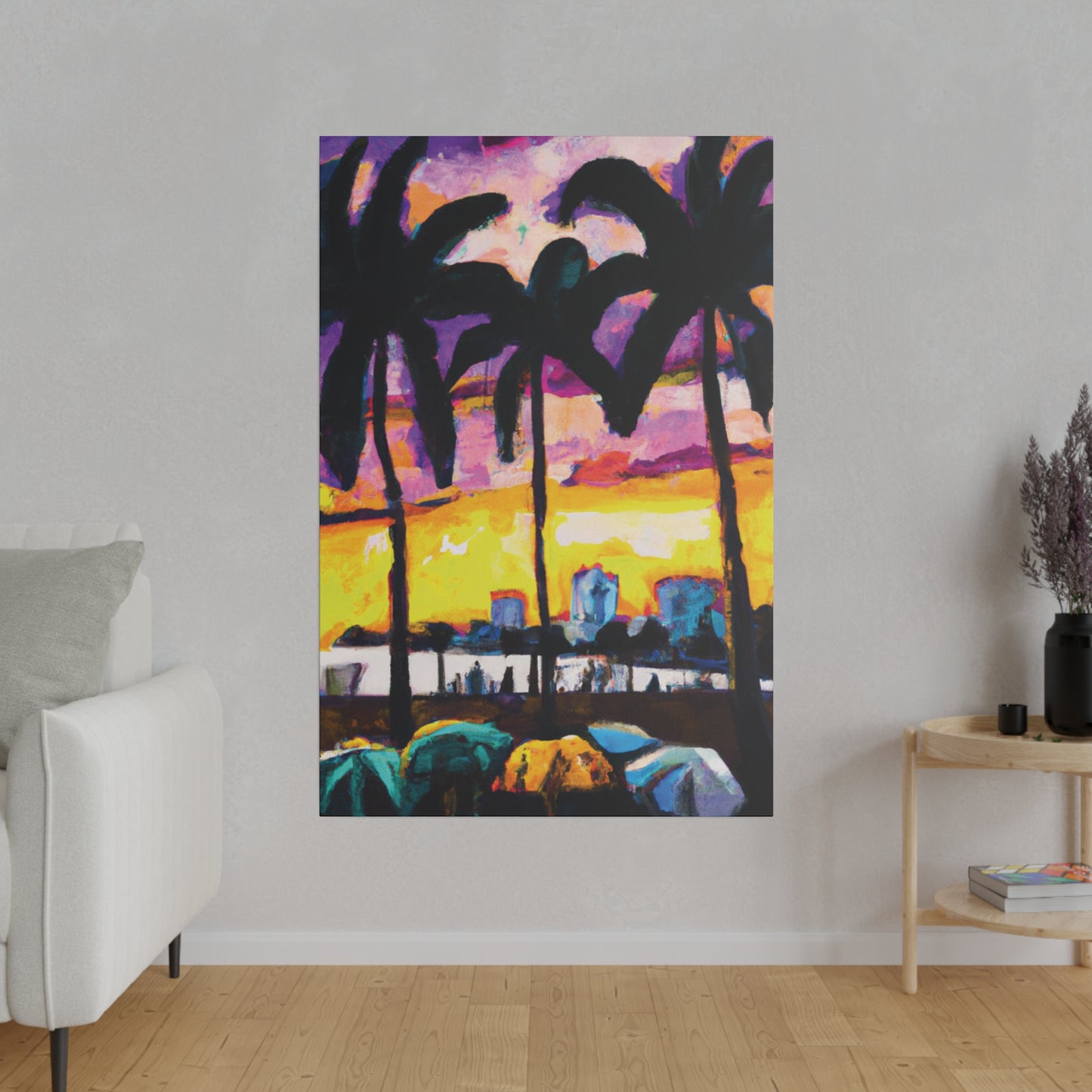 5162A - Miami Beach Sunset Painting Print | Miami | Beach | Sunset | Poster | Home Decor | Wall Art | Canvas