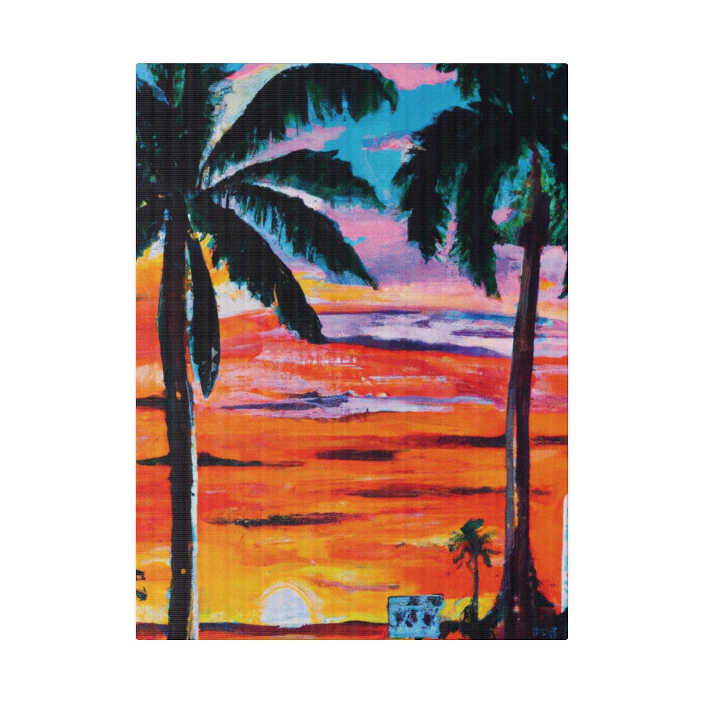 7358V - Miami Beach Sunset Painting Print | Miami | Beach | Sunset | Poster | Home Decor | Wall Art | Canvas