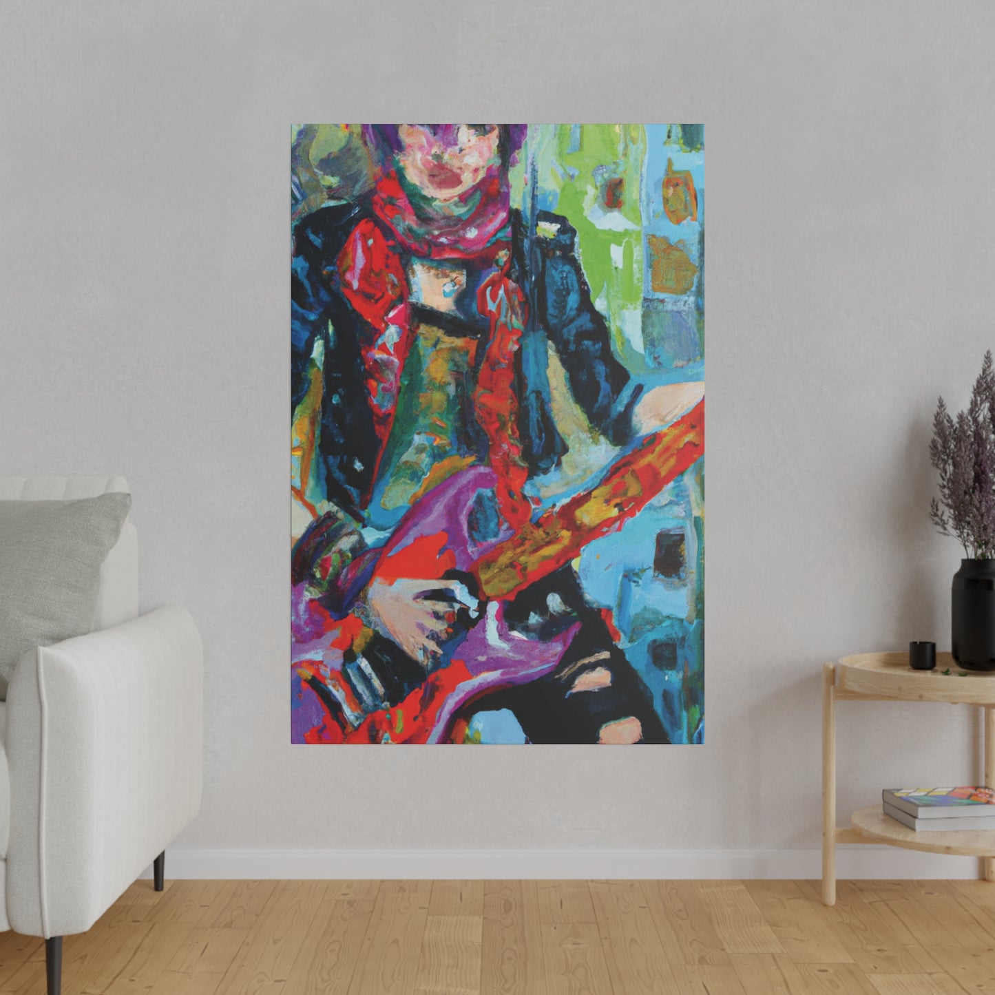 4286K - Rockstar Oil Painting Style Print | Poster | Home Decor | Wall Art | Music Art | Canvas