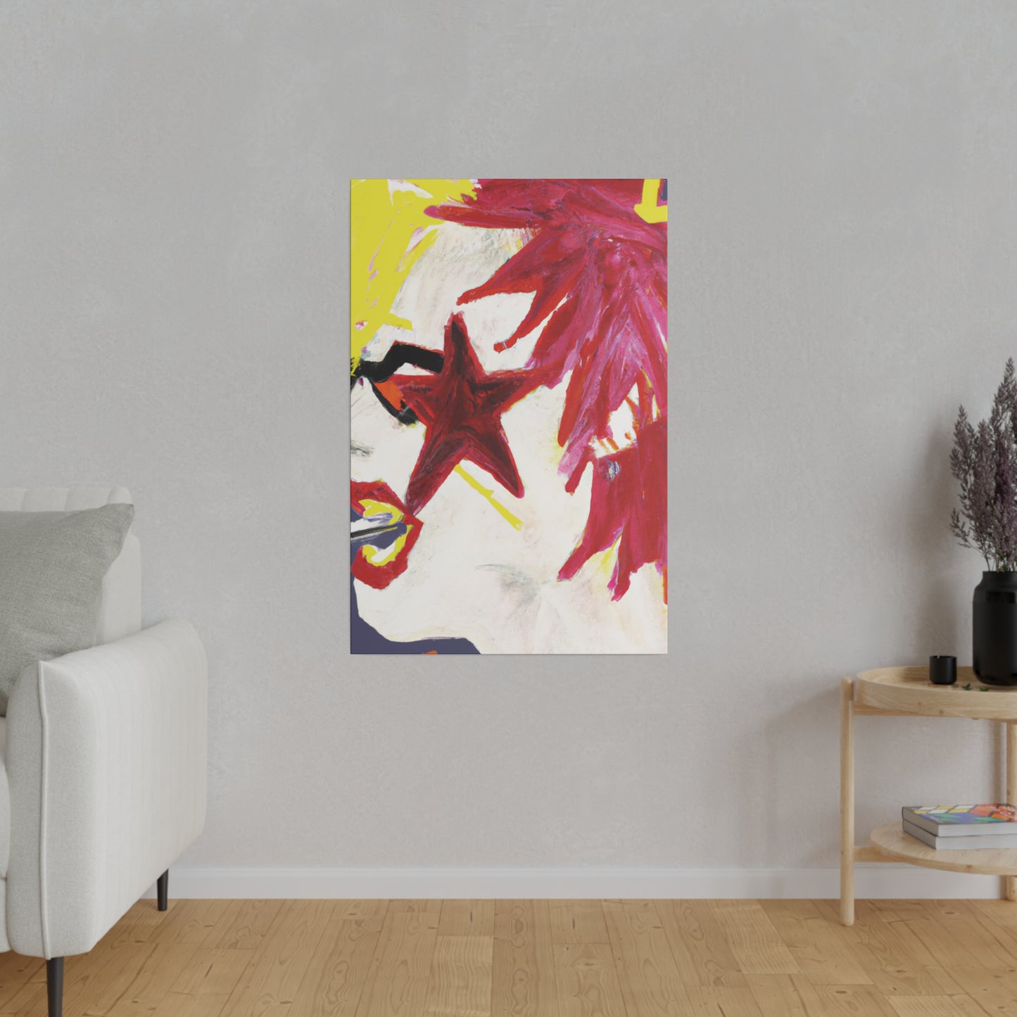 5967Z - Rockstar Painting Print | Face | Abstract | Poster | Home Decor | Wall Art | Music Art | Canvas