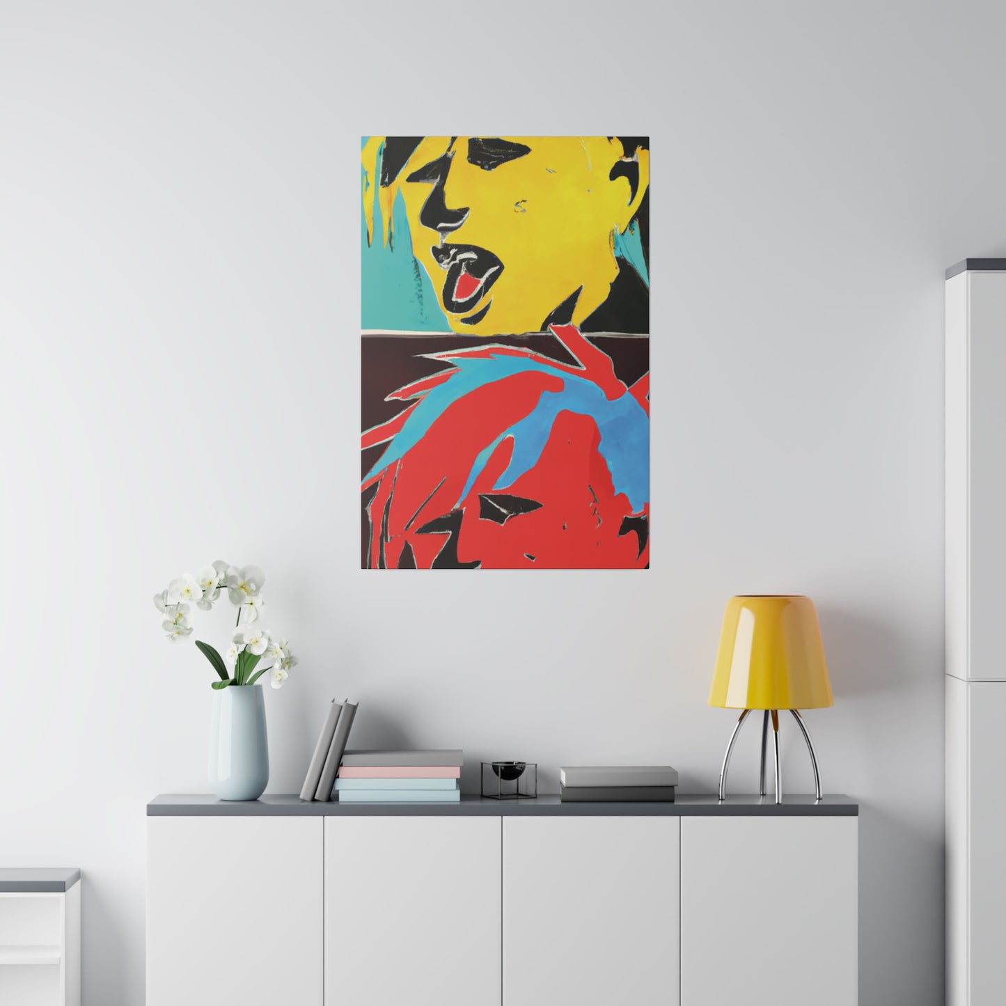 9592U - Rockstar Painting Print | Face | Abstract | Poster | Home Decor | Wall Art | Music Art | Canvas