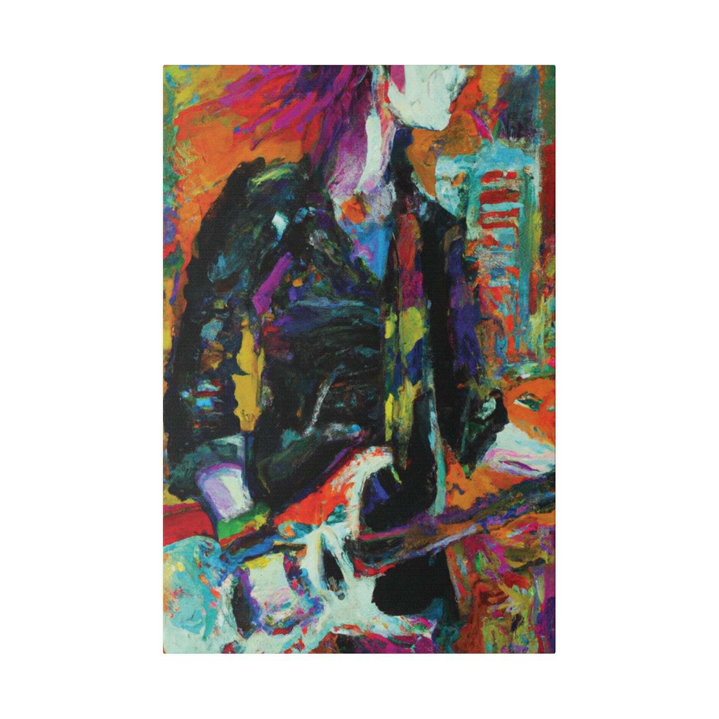 8673Z - Rockstar Oil Painting Style Print | Poster | Home Decor | Wall Art | Music Art | Canvas