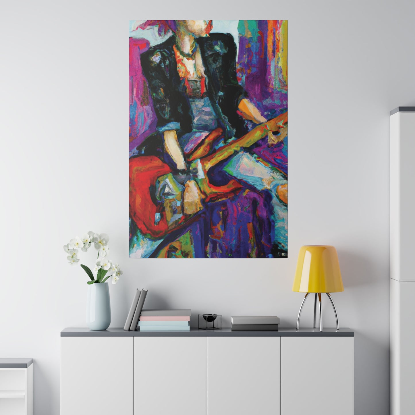 6268K - Rockstar Oil Painting Style Print | Poster | Home Decor | Wall Art | Music Art | Canvas