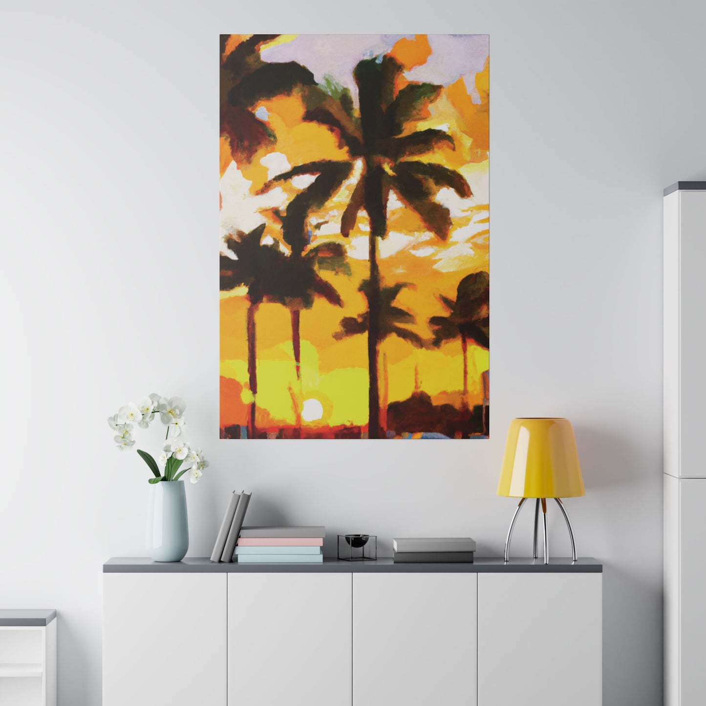 3197H - Miami Beach Sunset Painting Print | Miami | Beach | Sunset | Poster | Home Decor | Wall Art | Canvas