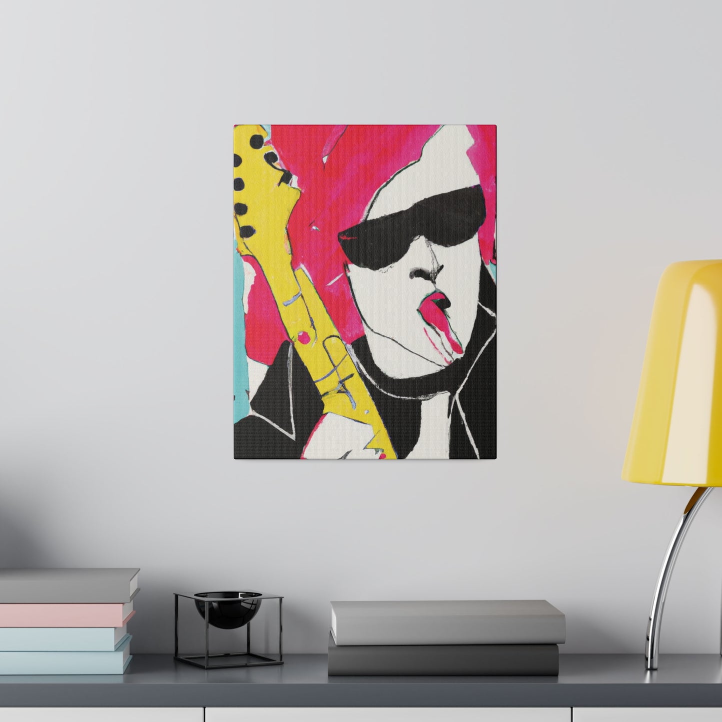 8791V - Rockstar Painting Print | Face | Abstract | Poster | Home Decor | Wall Art | Music Art | Canvas