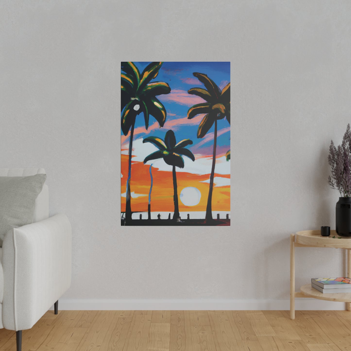 7745G - Miami Beach Sunset Painting Print | Miami | Beach | Sunset | Poster | Home Decor | Wall Art | Canvas