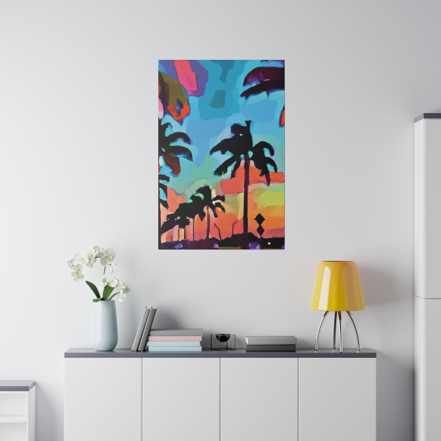 7439V - Miami Beach Sunset Painting Print | Miami | Beach | Sunset | Poster | Home Decor | Wall Art | Canvas