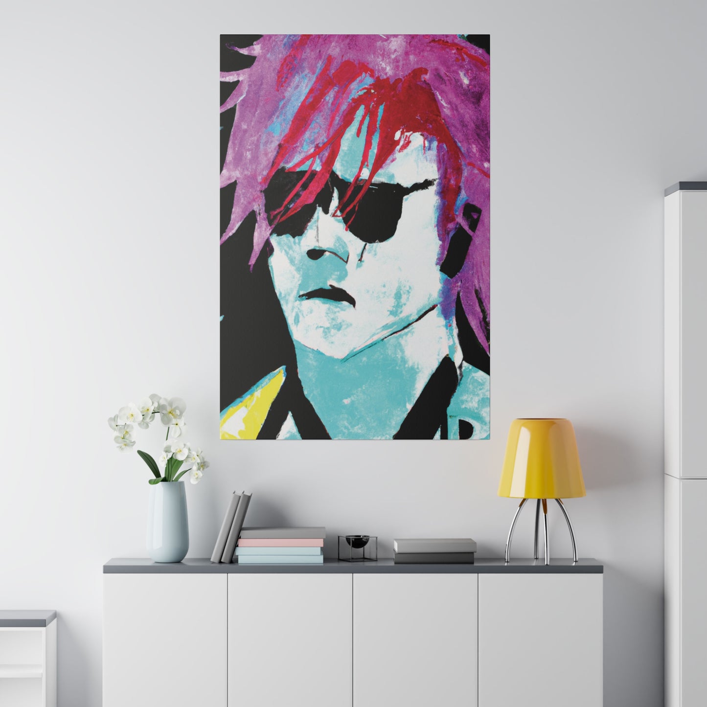 414V - Rockstar Painting Print | Face | Abstract | Poster | Home Decor | Wall Art | Music Art | Canvas