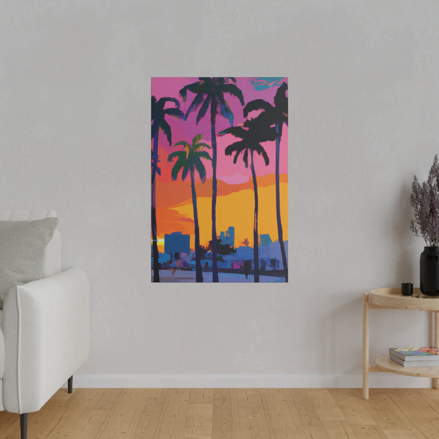 3546F - Miami Beach Sunset Painting Print | Miami | Beach | Sunset | Poster | Home Decor | Wall Art | Canvas