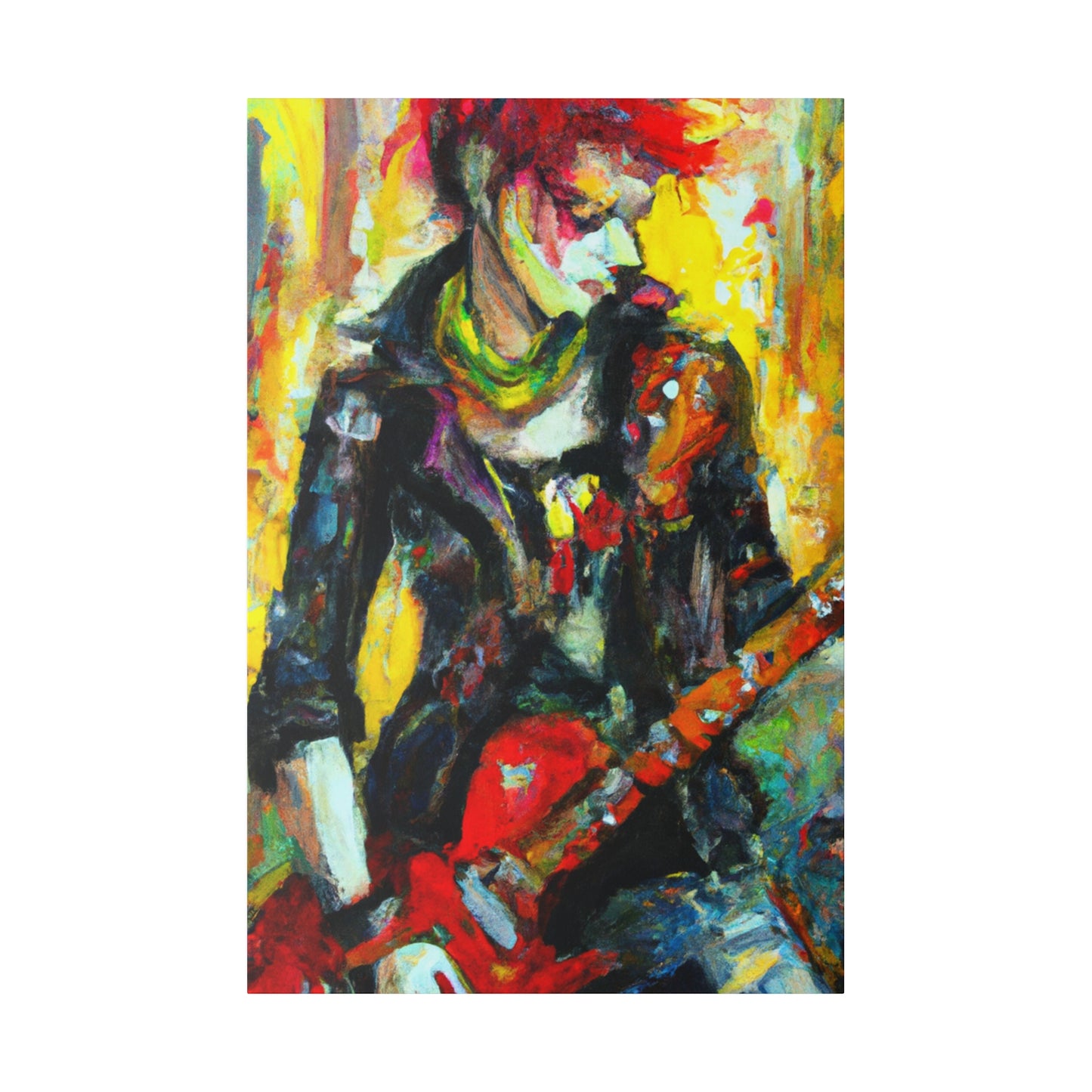 2519F - Rockstar Oil Painting Style Print | Poster | Music Art | Home Decor | Wall Art | Canvas