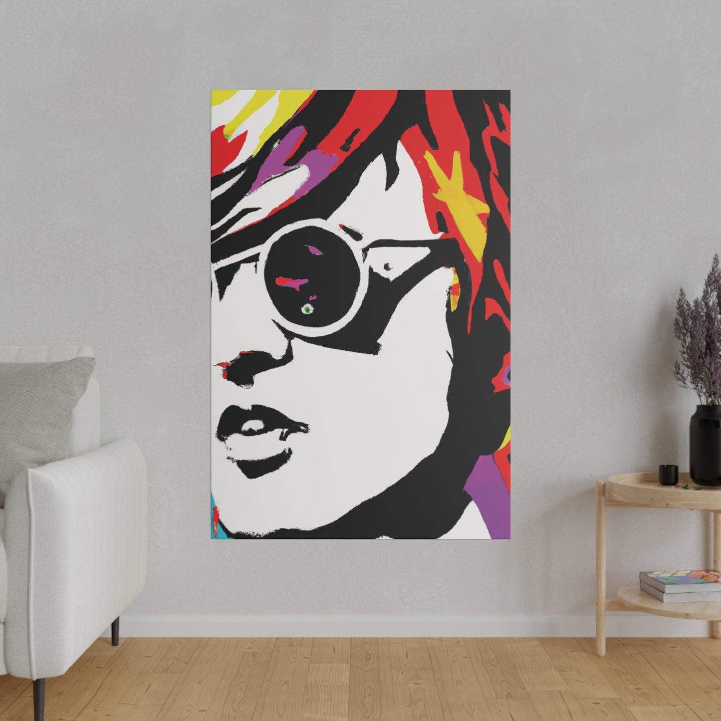 199N - Rockstar Painting Print | Face | Abstract | Poster | Home Decor | Wall Art | Music Art | Canvas