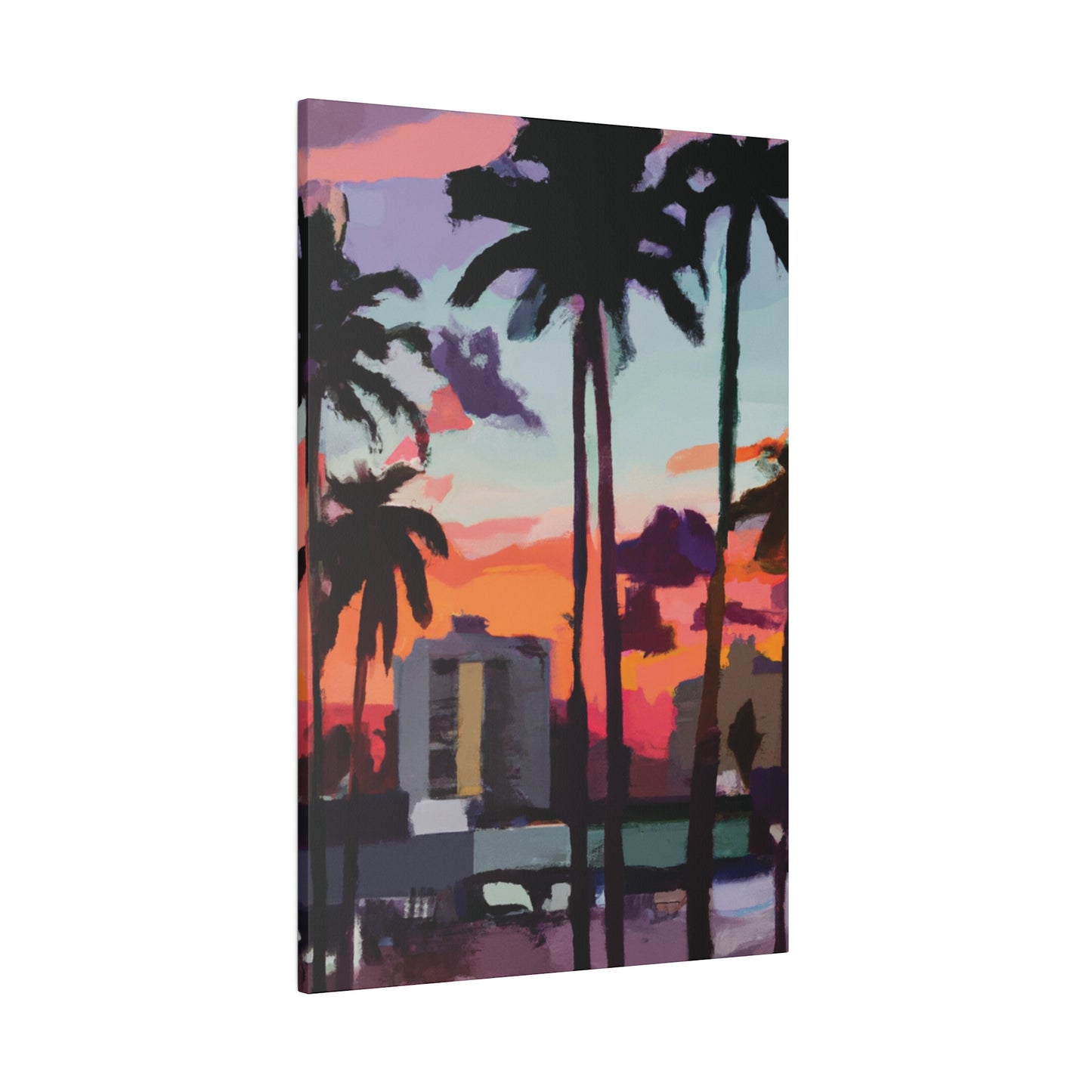 8405R - Miami Beach Sunset Painting Print | Miami | Beach | Sunset | Poster | Home Decor | Wall Art | Canvas