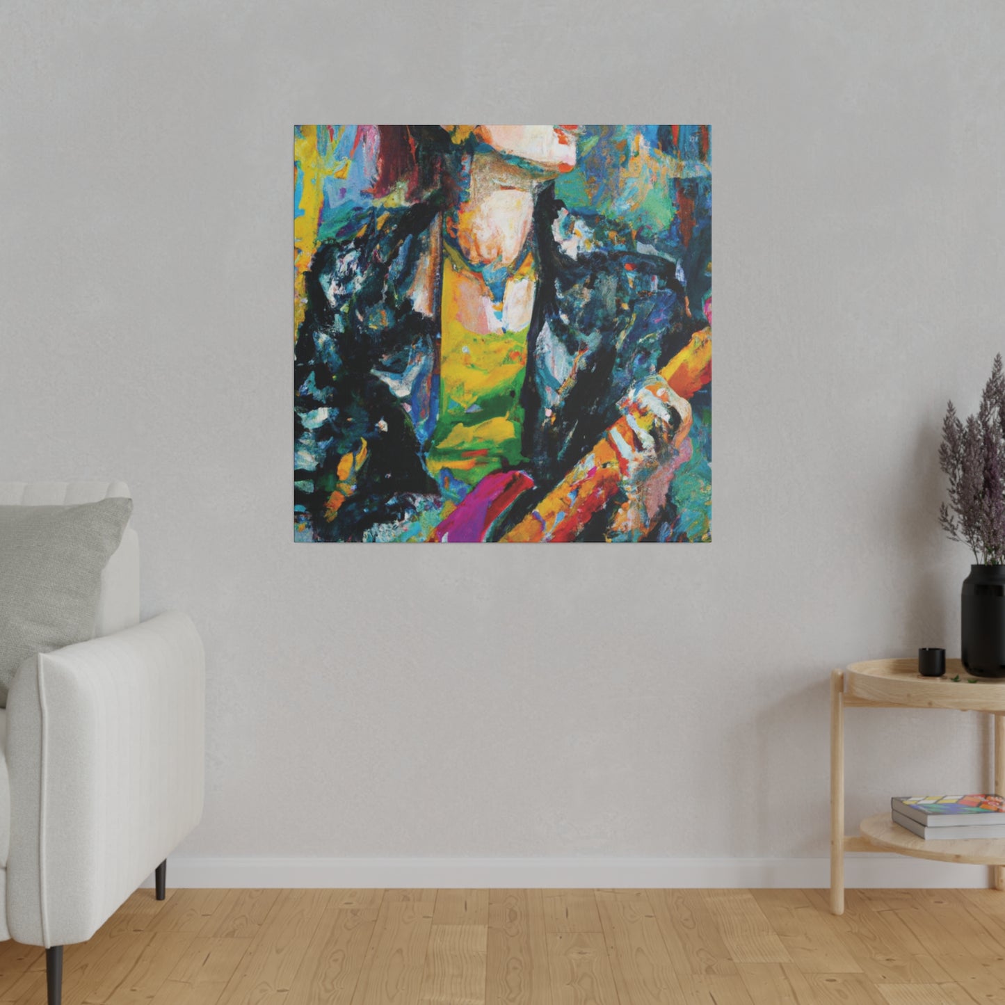 4638F - Rockstar Oil Painting Style Print | Poster | Home Decor | Wall Art | Music Art | Canvas