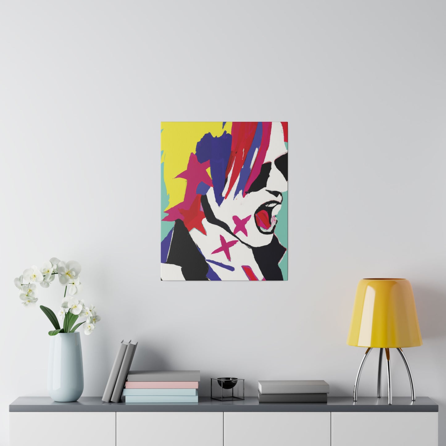 2548K - Rockstar Painting Print | Face | Abstract | Poster | Home Decor | Wall Art | Music Art | Canvas