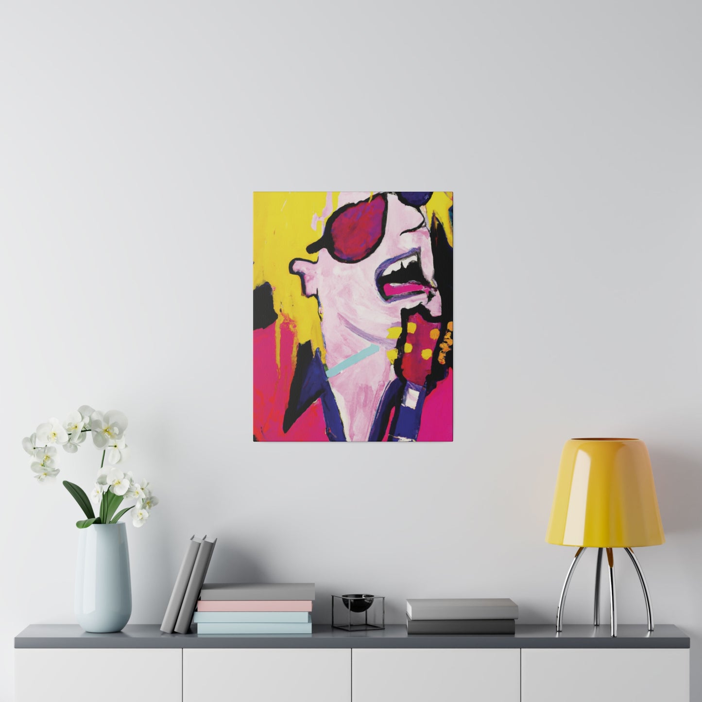 5843S - Rockstar Painting Print | Face | Abstract | Poster | Home Decor | Wall Art | Music Art | Canvas