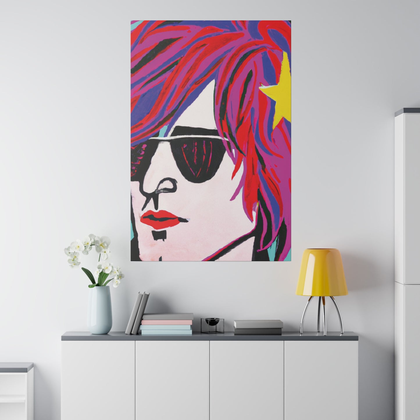 3293X - Rockstar Painting Print | Face | Abstract | Poster | Home Decor | Wall Art | Music Art | Canvas