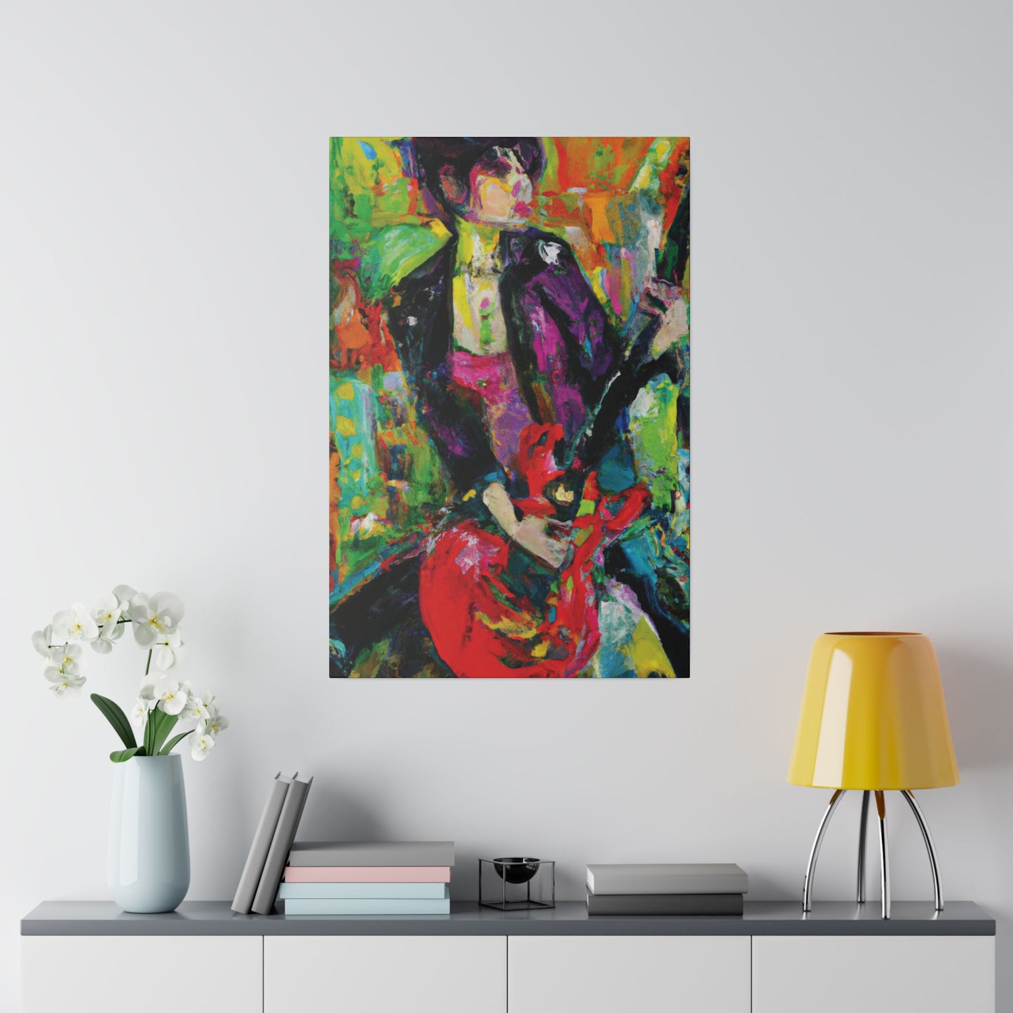 323O - Rockstar Oil Painting Style Print | Poster | Home Decor | Wall Art | Music Art | Canvas