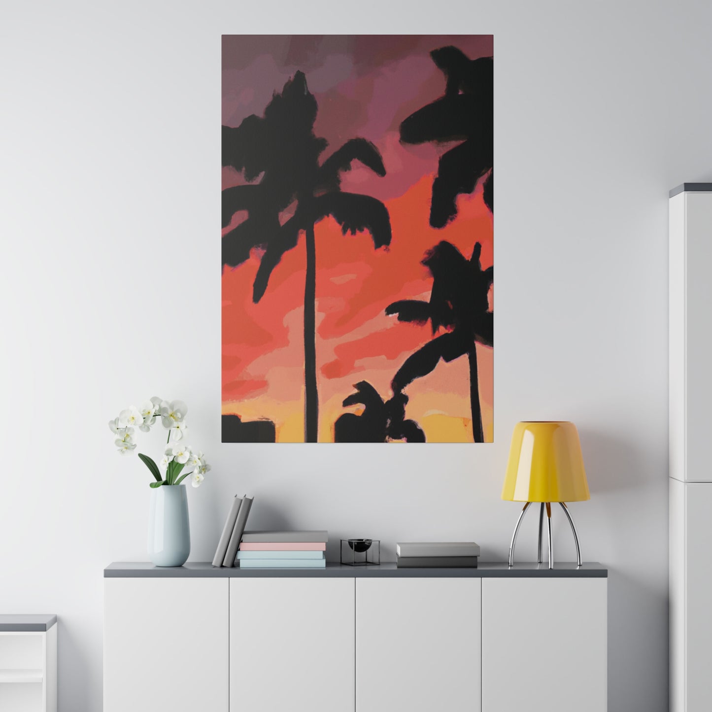 9324K - Miami Beach Sunset Painting Print | Miami | Beach | Sunset | Poster | Home Decor | Wall Art | Canvas