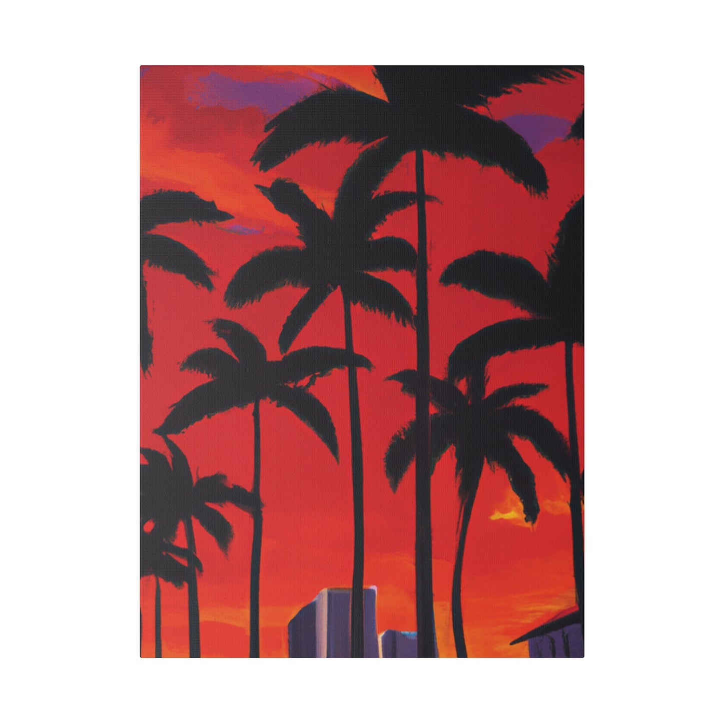 7261M - Miami Beach Sunset Painting Print | Miami | Beach | Sunset | Poster | Home Decor | Wall Art | Canvas