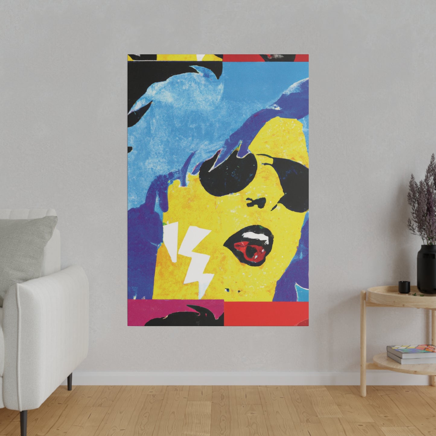 7517Q - Rockstar Painting Print | Face | Abstract | Poster | Home Decor | Wall Art | Music Art | Canvas