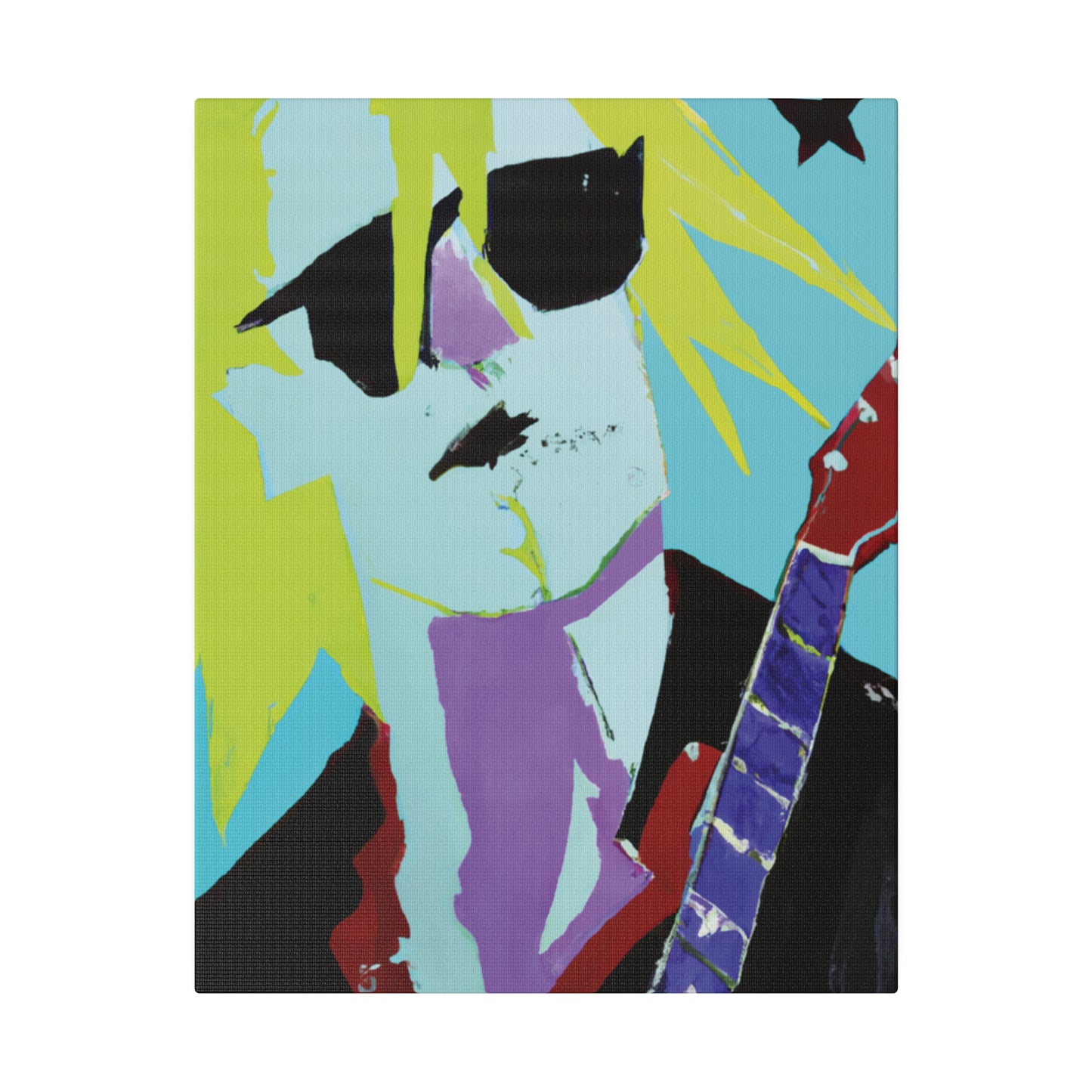 8267F - Rockstar Painting Print | Face | Abstract | Poster | Home Decor | Wall Art | Music Art | Canvas