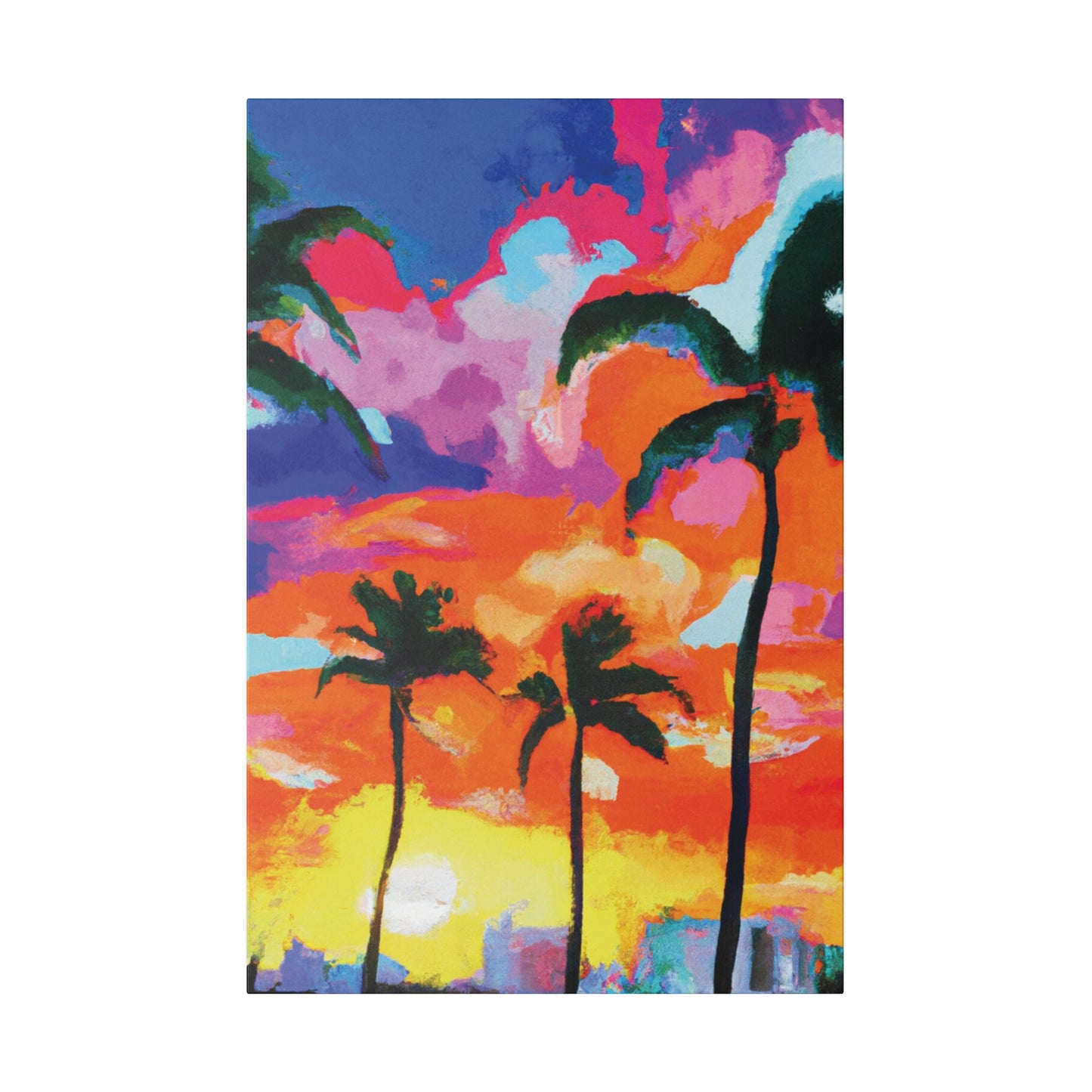 8579F - Miami Beach Sunset Painting Print | Miami | Beach | Sunset | Poster | Home Decor | Wall Art | Canvas