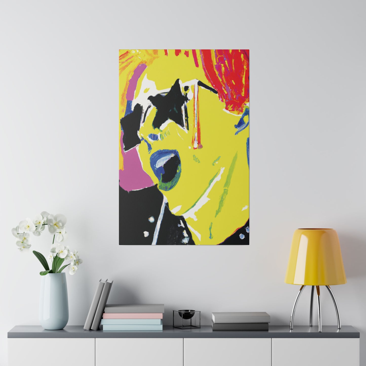 1328F - Rockstar Painting Print | Face | Abstract | Poster | Home Decor | Wall Art | Music Art | Canvas