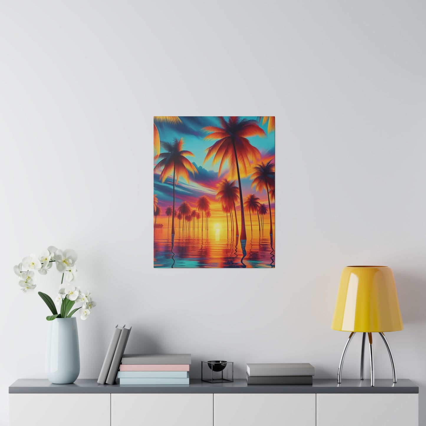 8235F - Miami Beach Sunset Painting Print | Miami | Beach | Sunset | Poster | Home Decor | Wall Art | Canvas