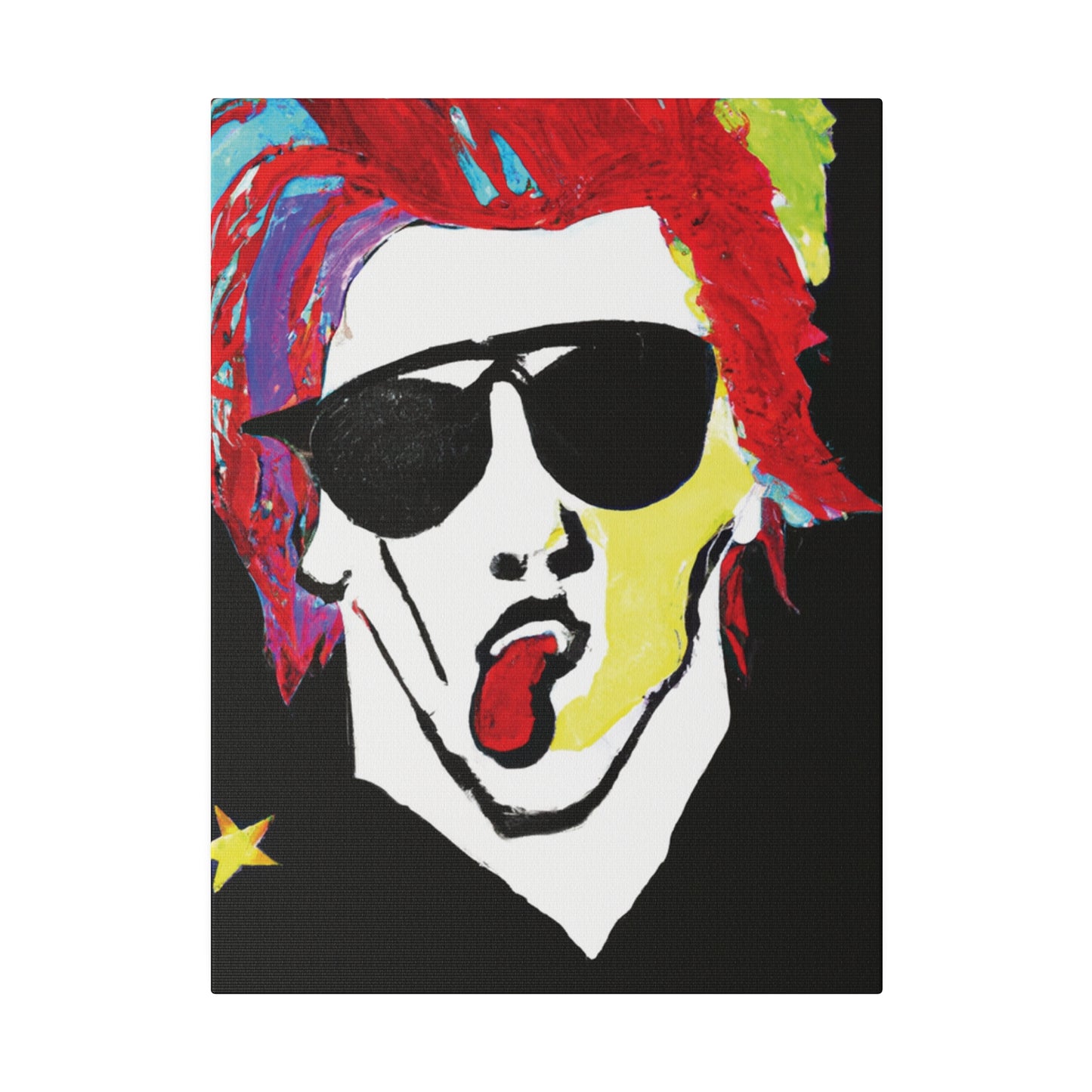 7799D - Rockstar Painting Print | Face | Abstract | Poster | Home Decor | Wall Art | Music Art | Canvas