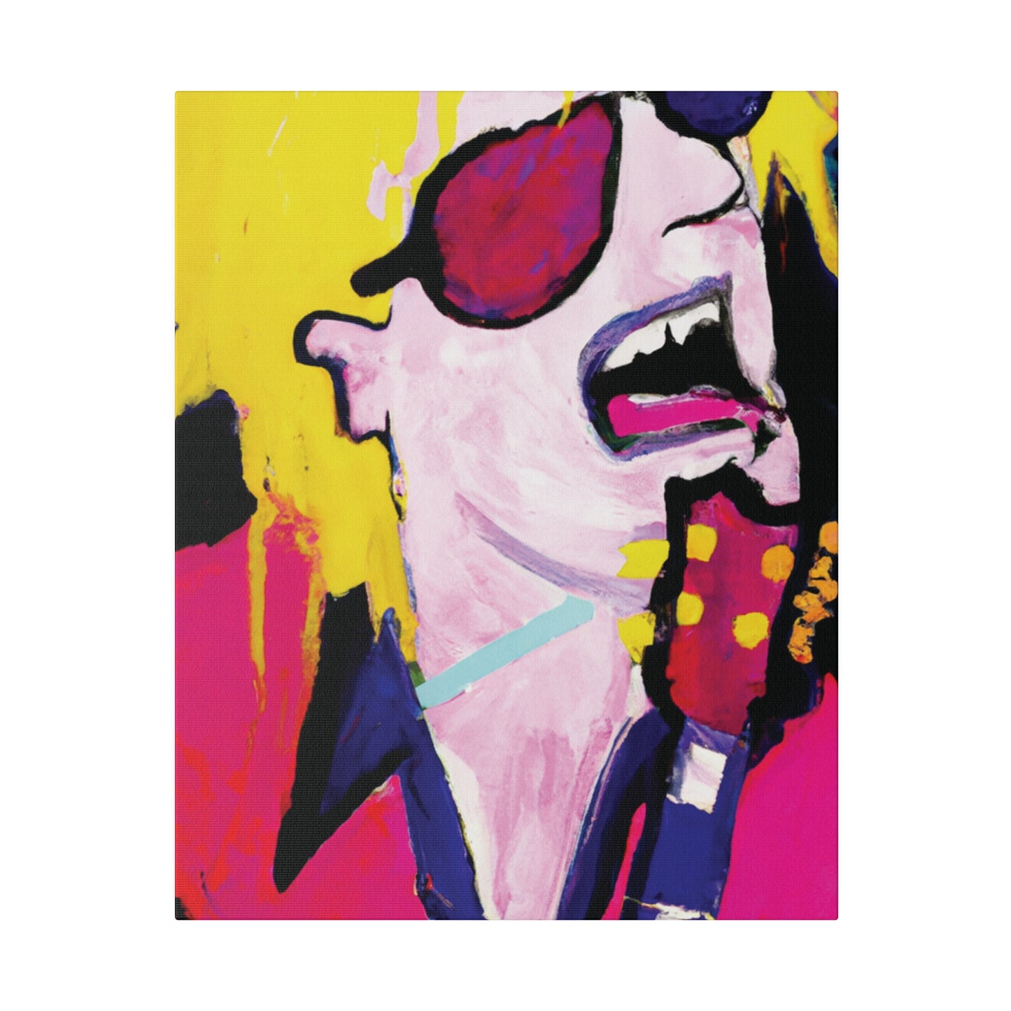 5843S - Rockstar Painting Print | Face | Abstract | Poster | Home Decor | Wall Art | Music Art | Canvas