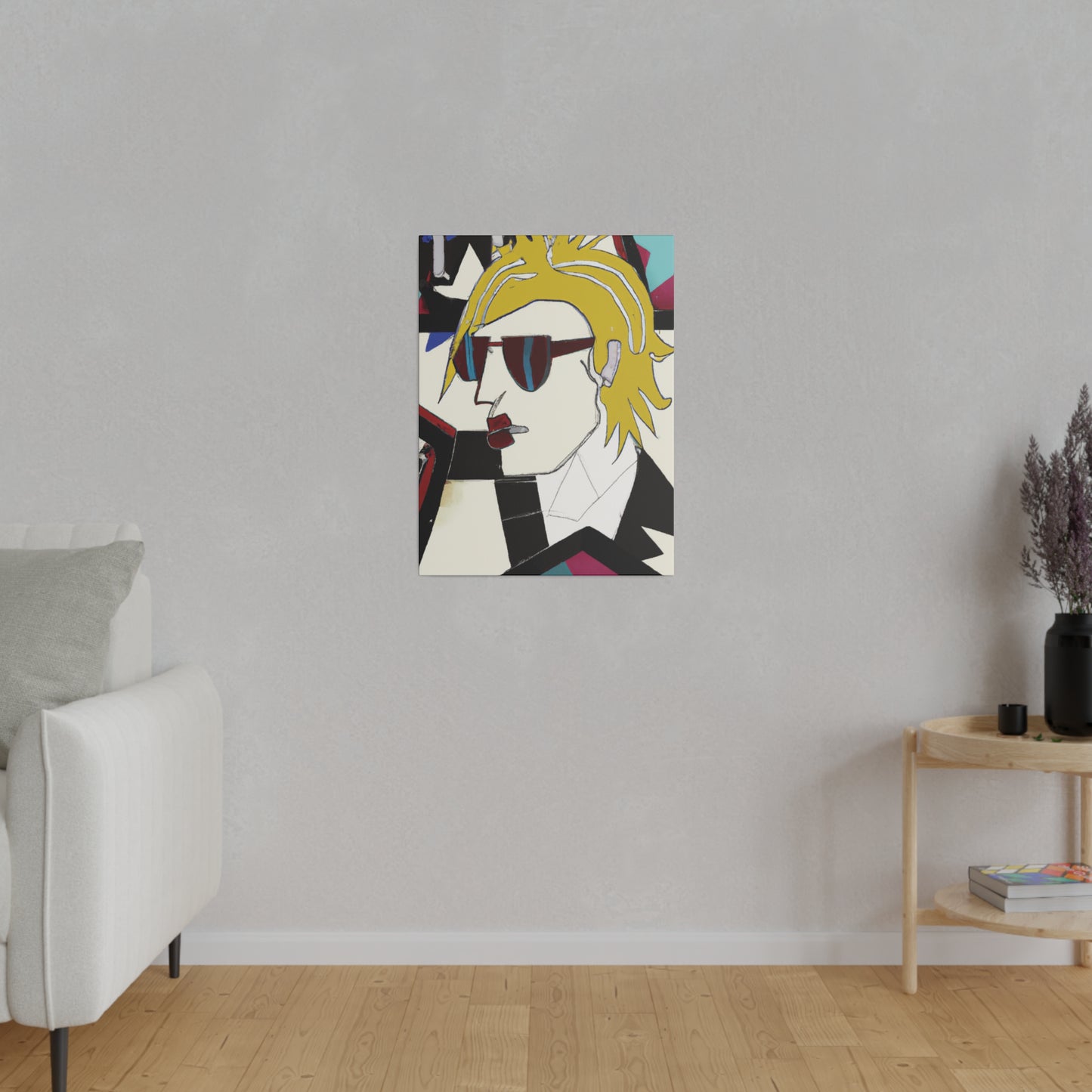 6895N - Rockstar Painting Print | Face | Abstract | Poster | Home Decor | Wall Art | Music Art | Canvas