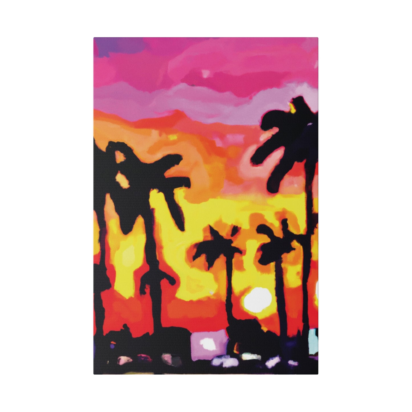 7893K - Miami Beach Sunset Painting Print | Miami | Beach | Sunset | Poster | Home Decor | Wall Art | Canvas