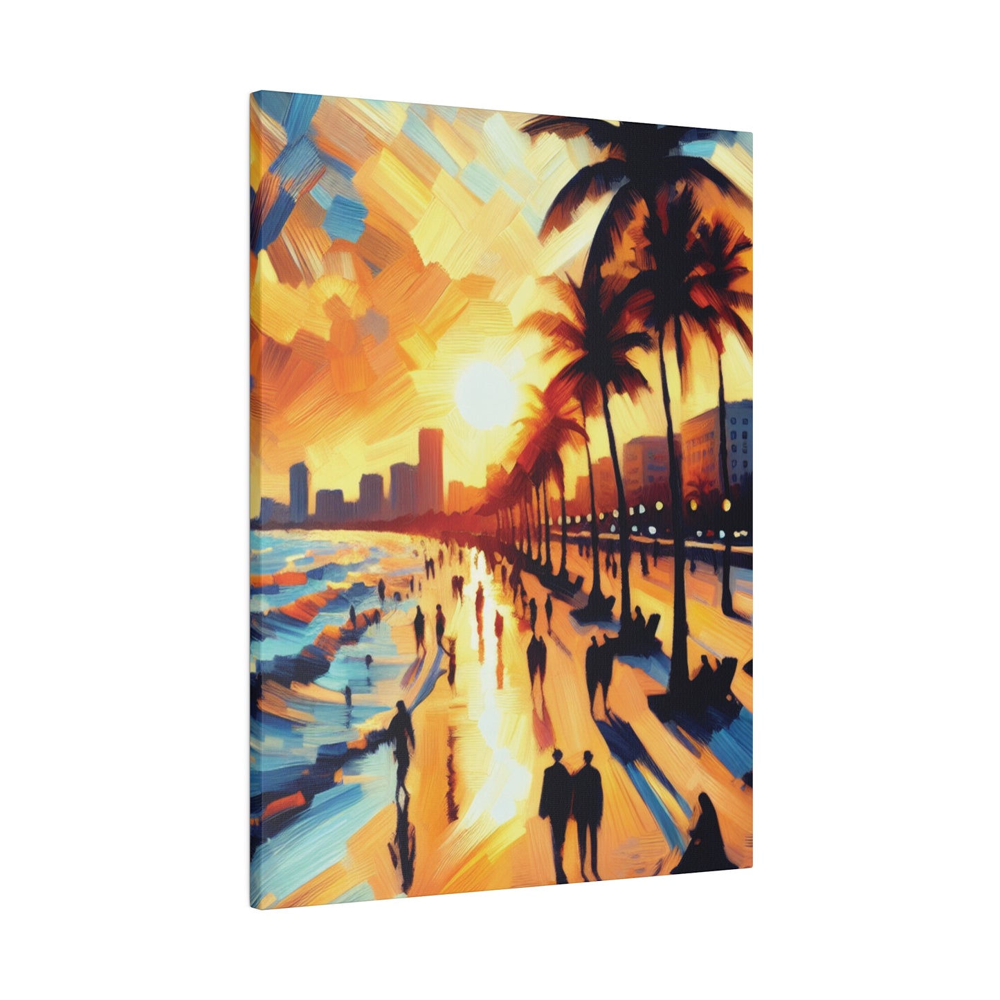 7846G - Miami Beach Sunset Painting Print | Miami | Beach | Sunset | Poster | Home Decor | Wall Art | Canvas