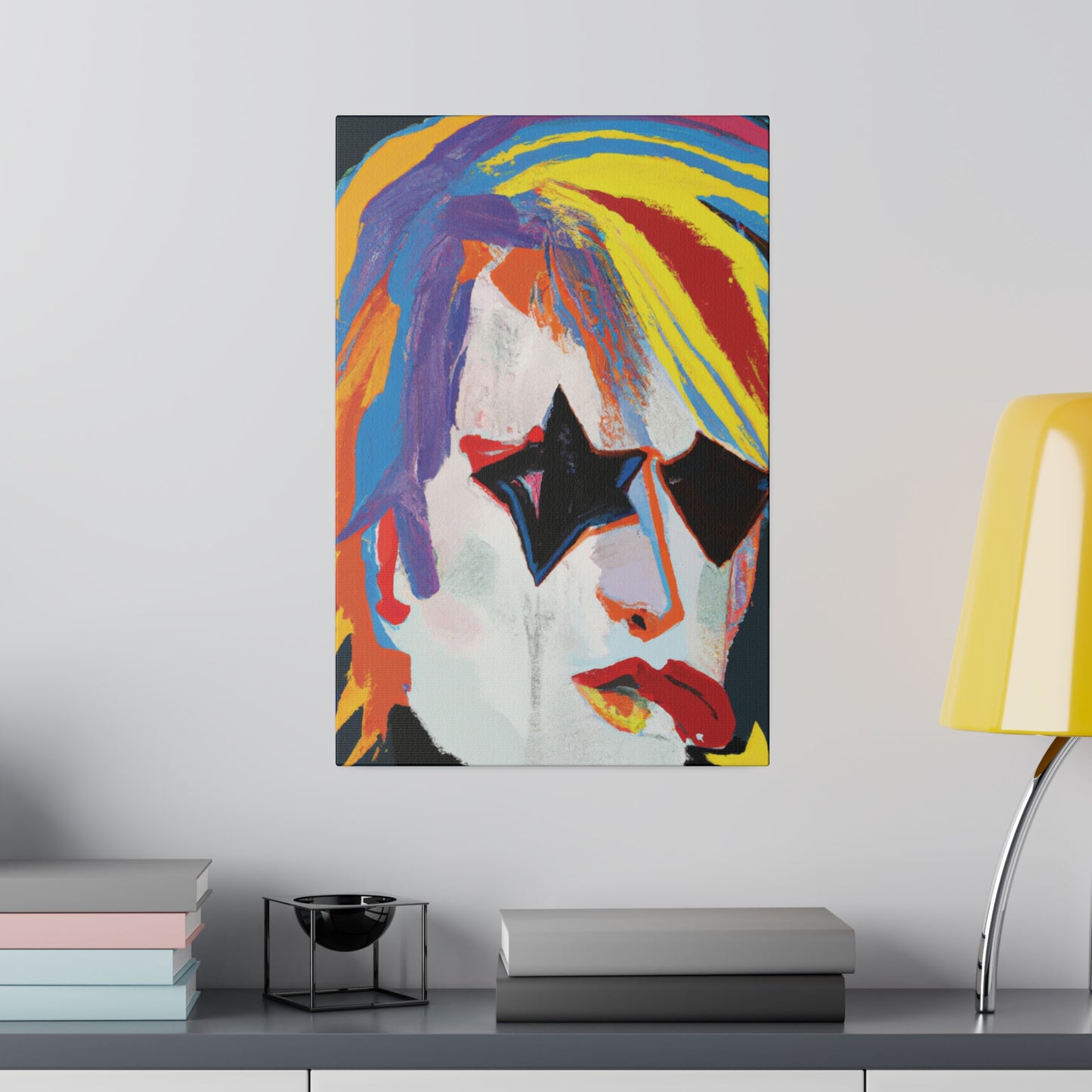 5673A - Rockstar Painting Print | Face | Abstract | Poster | Home Decor | Wall Art | Music Art | Canvas