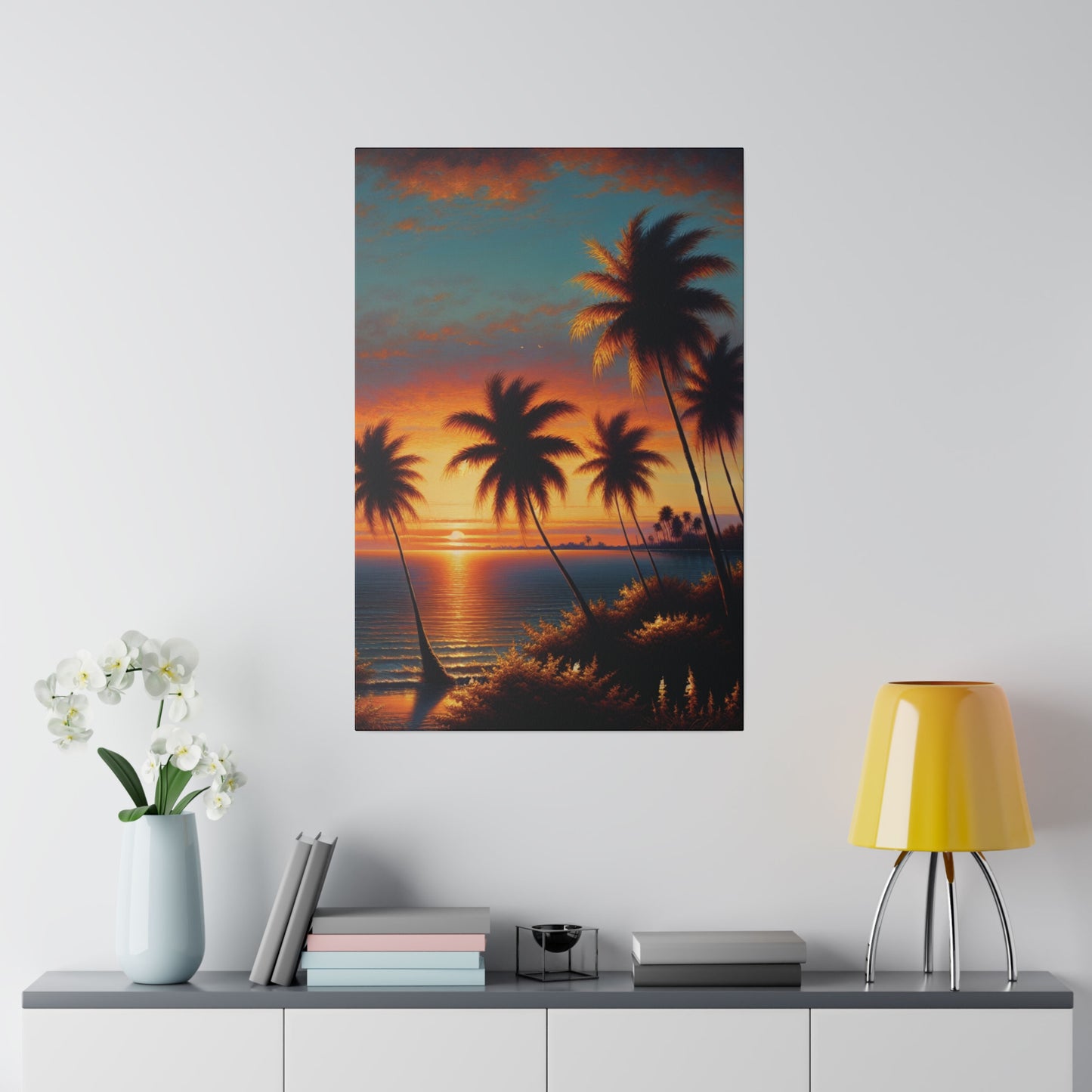 7485J - miami beach art, sunset background, ocean art work, beach art work, sunset designs, miami beach painting, miami beach print