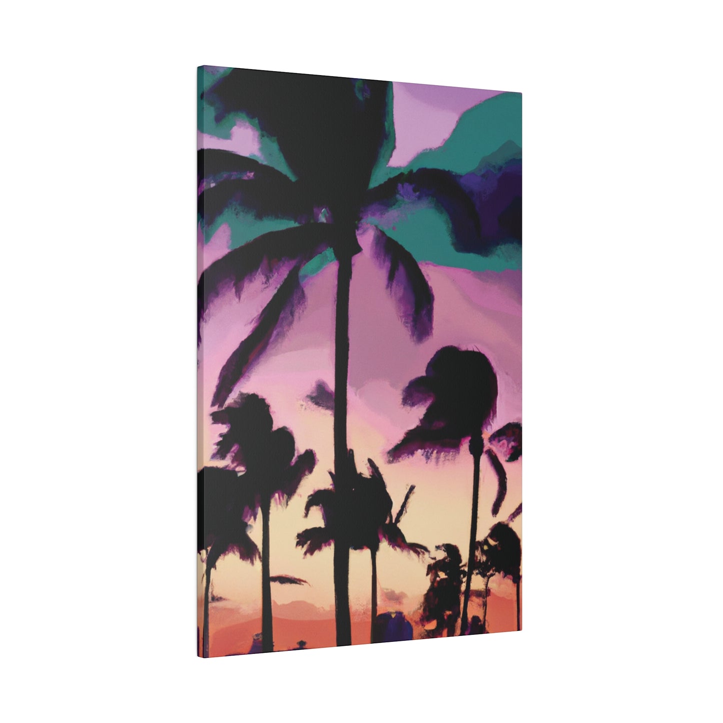 3258K - Miami Beach Sunset Painting Print | Miami | Beach | Sunset | Poster | Home Decor | Wall Art | Canvas