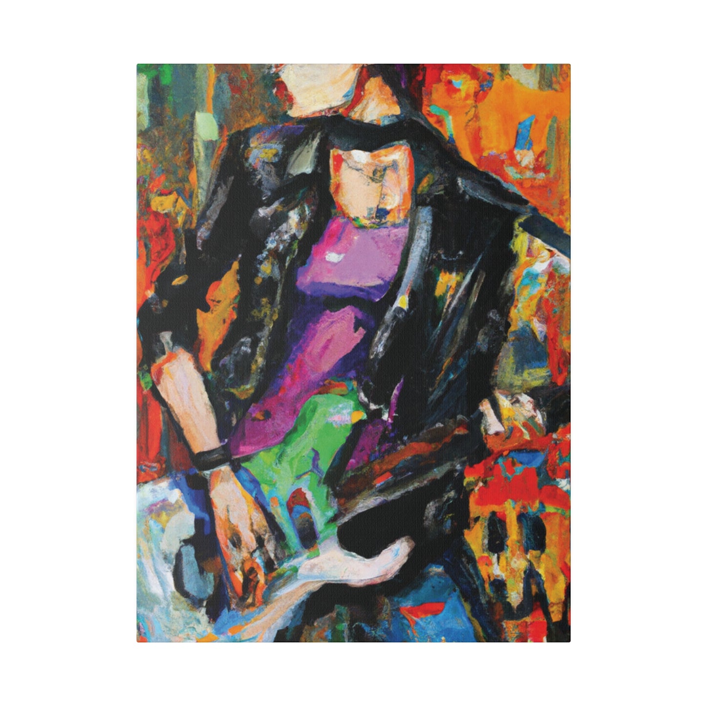 4895R - Rockstar Oil Painting Style Print | Poster | Home Decor | Wall Art | Music Art | Canvas