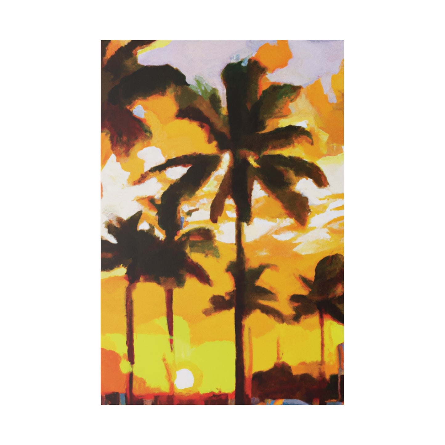 3197H - Miami Beach Sunset Painting Print | Miami | Beach | Sunset | Poster | Home Decor | Wall Art | Canvas