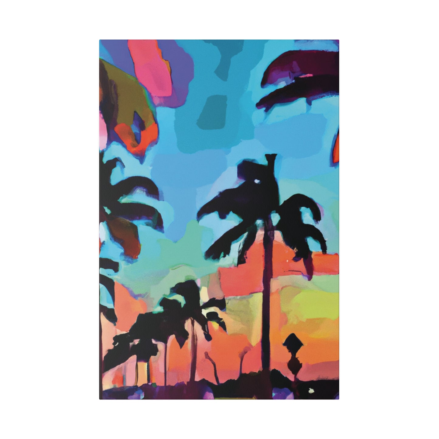 7439V - Miami Beach Sunset Painting Print | Miami | Beach | Sunset | Poster | Home Decor | Wall Art | Canvas