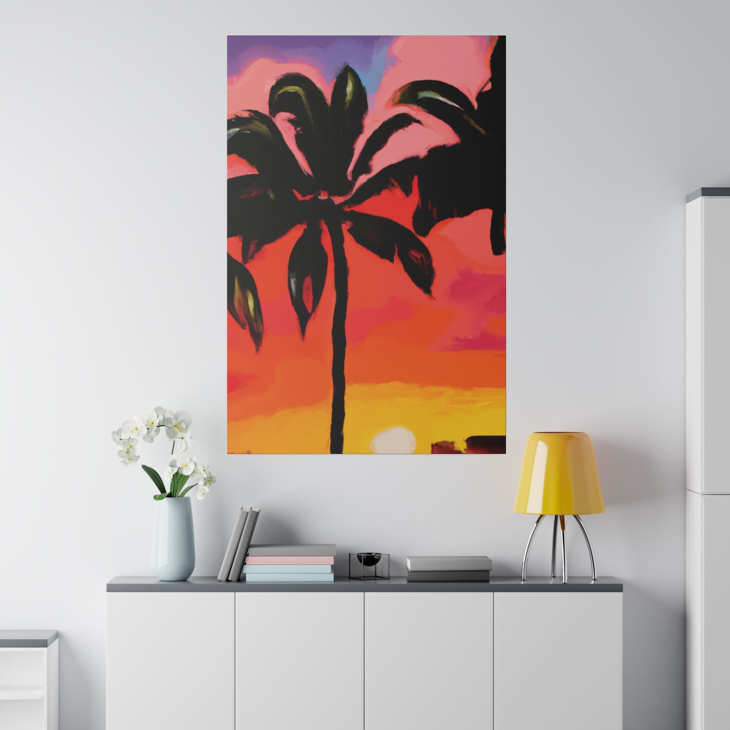 8093Z - Miami Beach Sunset Painting Print | Miami | Beach | Sunset | Poster | Home Decor | Wall Art | Canvas