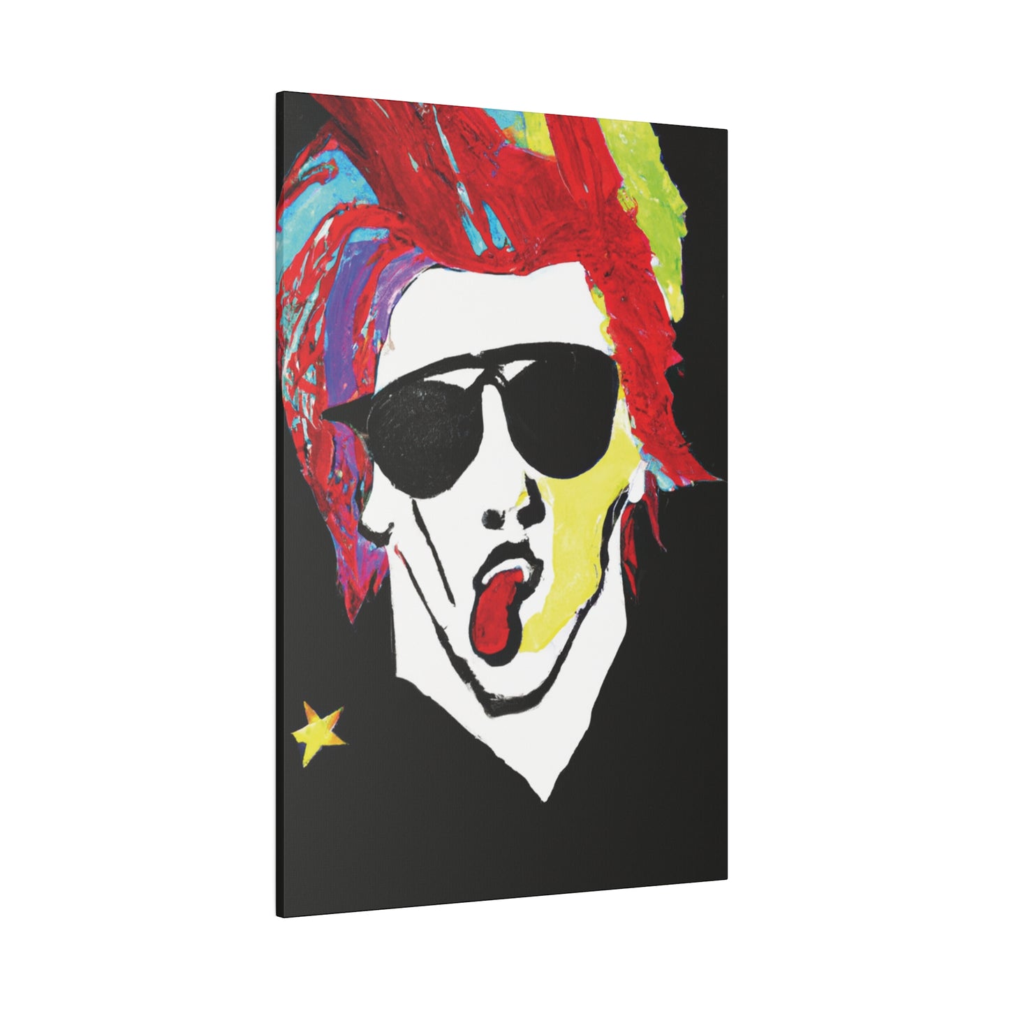 7799D - Rockstar Painting Print | Face | Abstract | Poster | Home Decor | Wall Art | Music Art | Canvas