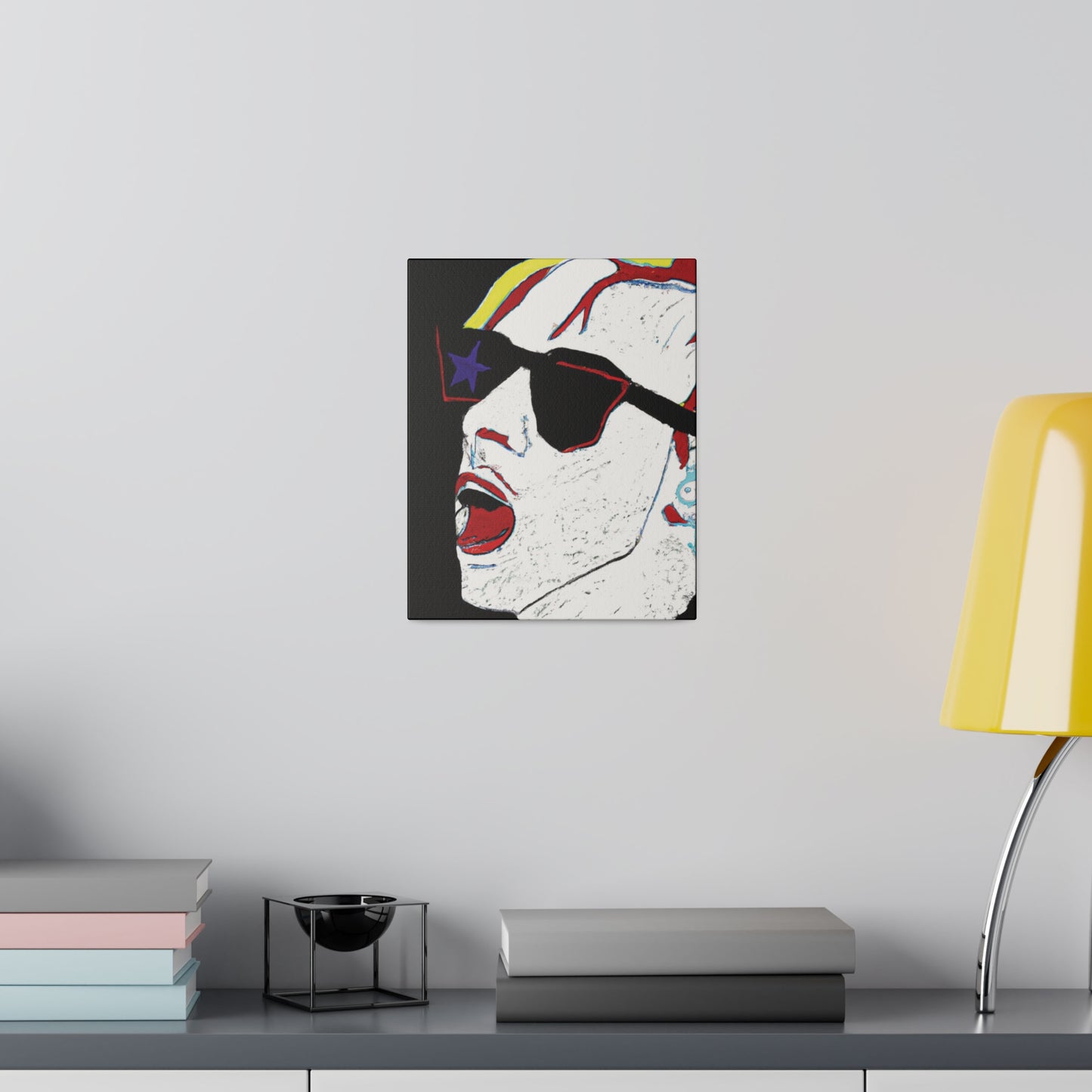 1889X - Rockstar Painting Print | Face | Abstract | Poster | Home Decor | Wall Art | Music Art | Canvas