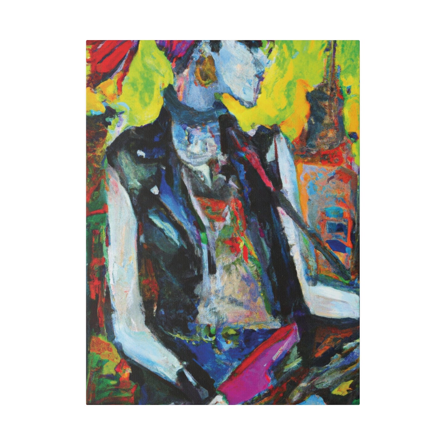 7349W - Rockstar Oil Painting Style Print | Poster | Home Decor | Wall Art | Music Art | Canvas